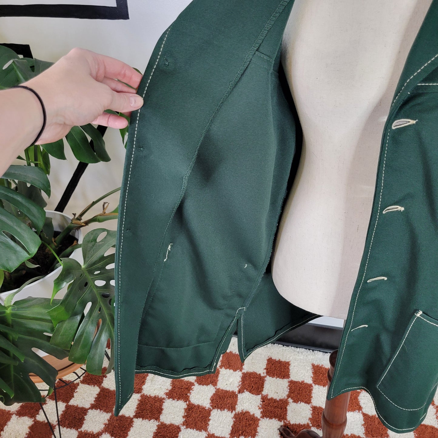 Vintage 60s Farah Forest Green Western Shirt Jacket - Large