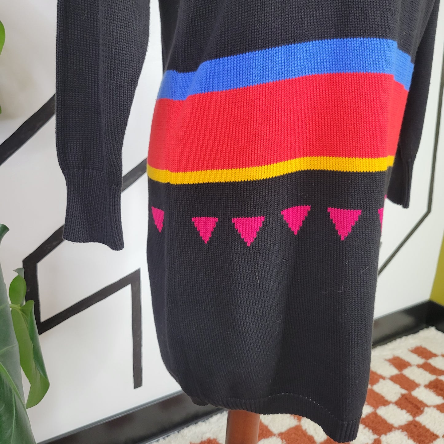 Liz Claiborne Vintage Funky Long Sleeve Sweater Dress - Large