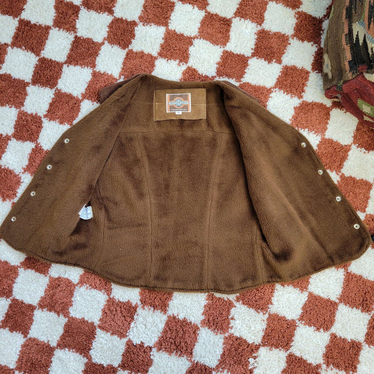 Pioneer Wear Vintage Sherling Lined Leather Vest - Size 42