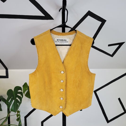 Vintage Wyoming Fur and Leather Company Genuine Suede Leather Vest - medium