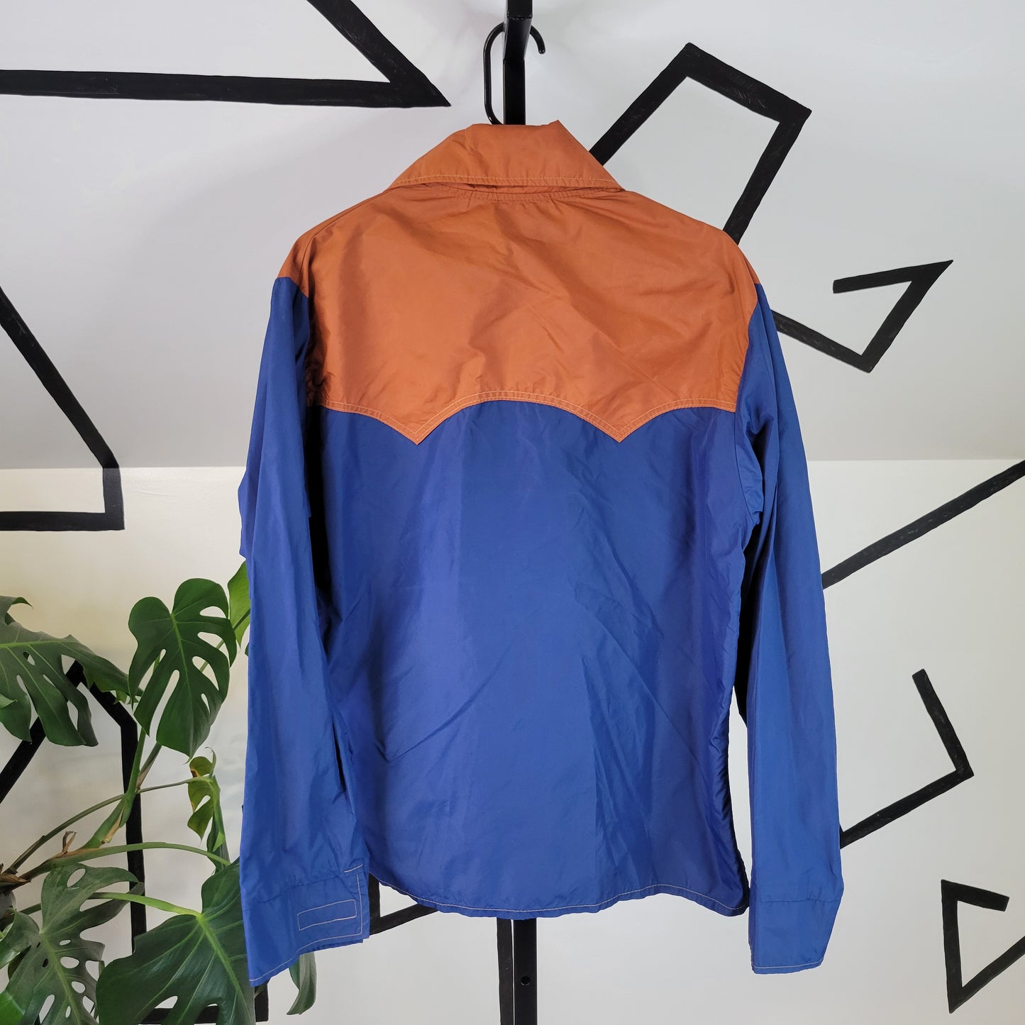 White Mountain Vintage Western Color Blocked Wind Breaker Shirt - XL