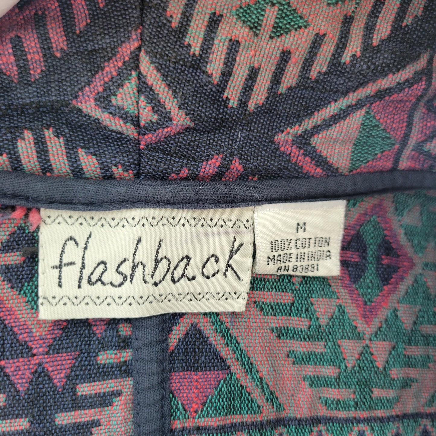 Vintage Flashback Cropped Southwest Woven Jacket - medium