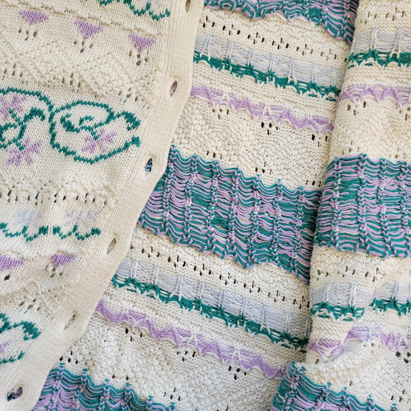 Vintage Authentic Blarney Wollen Mills of Ireland Hand Knit Cardigan - medium