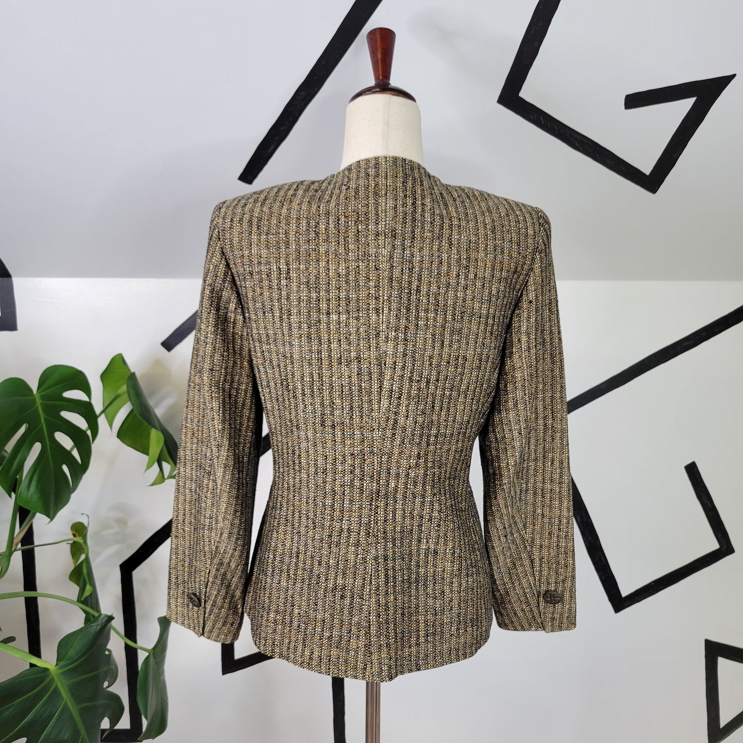 Vintage Doncaster Woven Silk Tweed Blazer - size 6