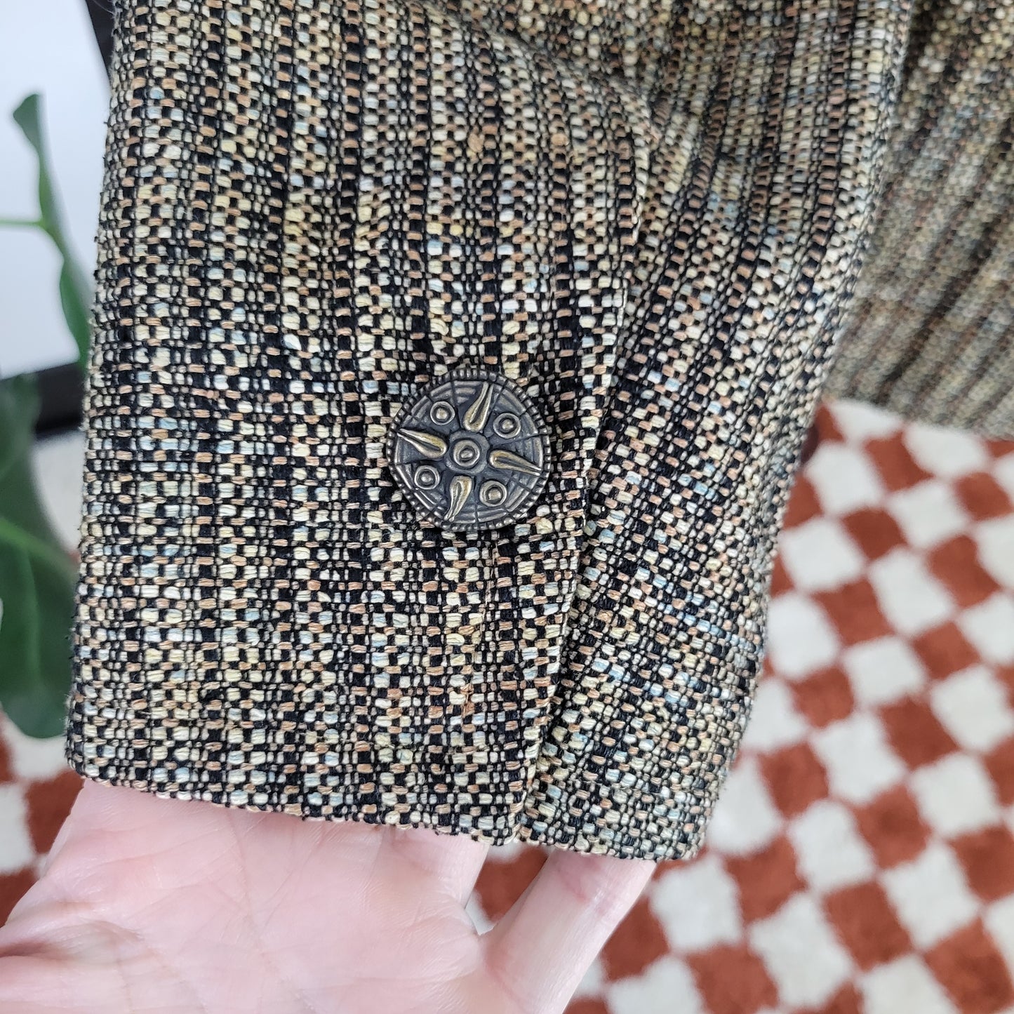 Vintage Doncaster Woven Silk Tweed Blazer - size 6