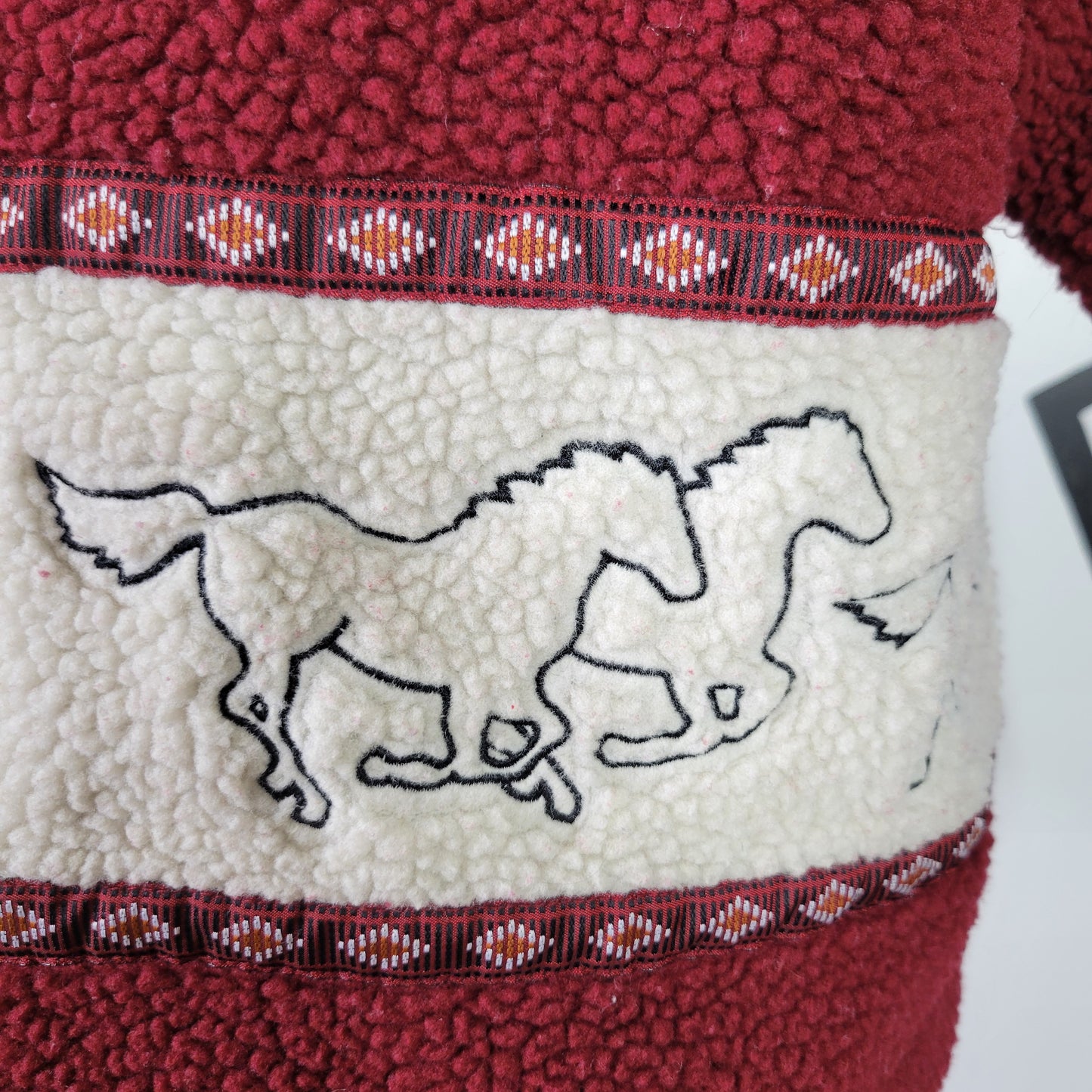 C&B Vintage Sherpa Fleece Horse Jacket - Medium