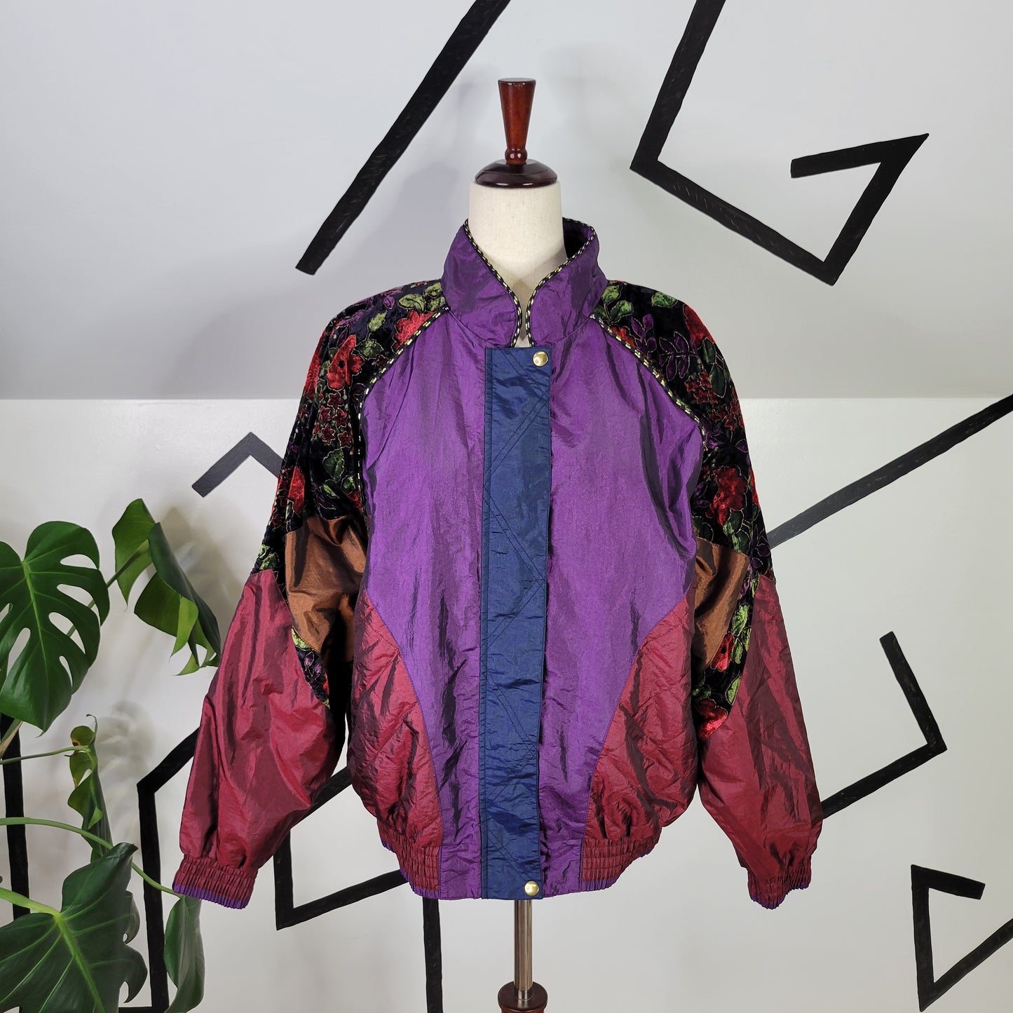 Westbound Vintage Color Blocked Windbreaker Jacket - Medium