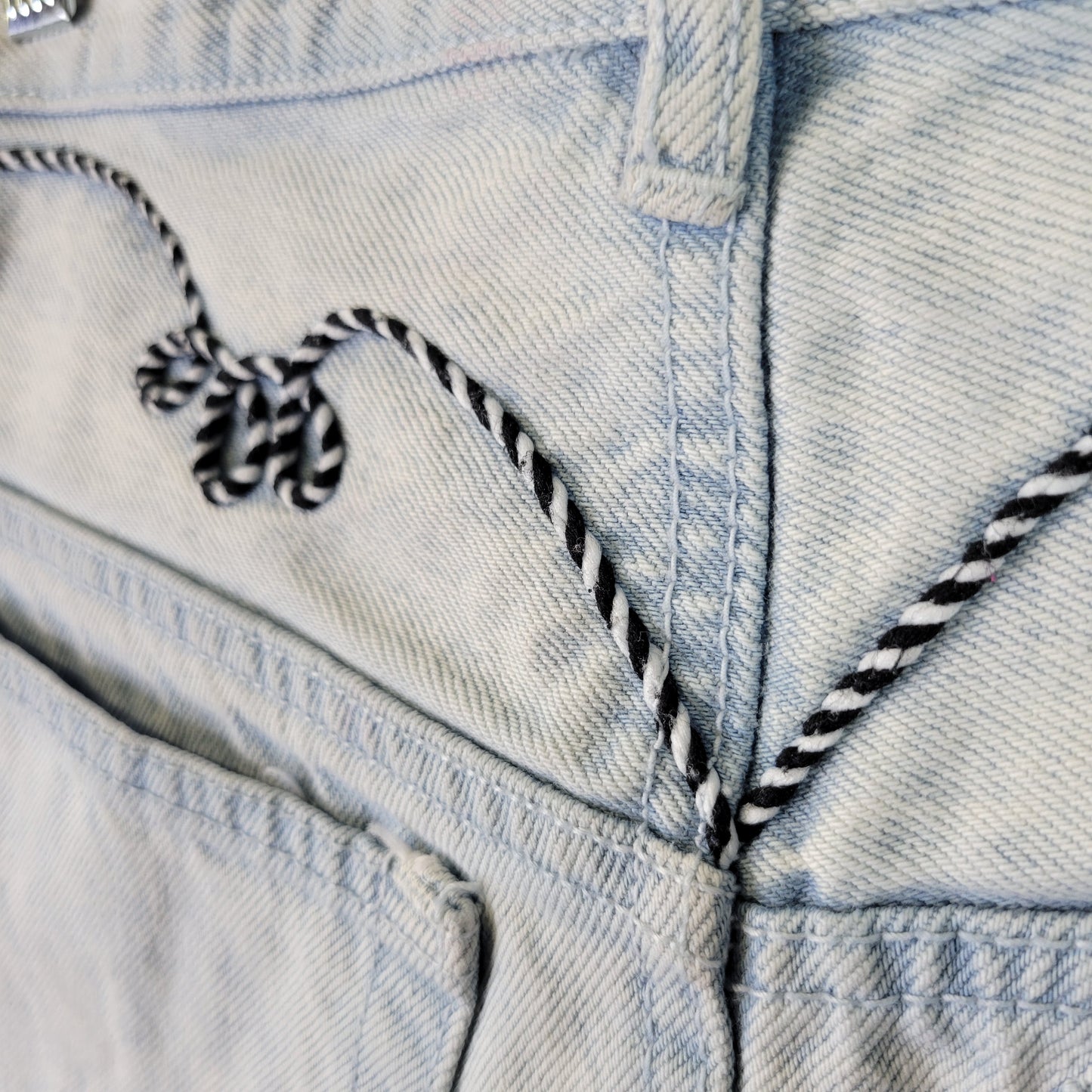 Rio by Stephen Mardon Vintage 70s Western Rope Detail Denim Skirt