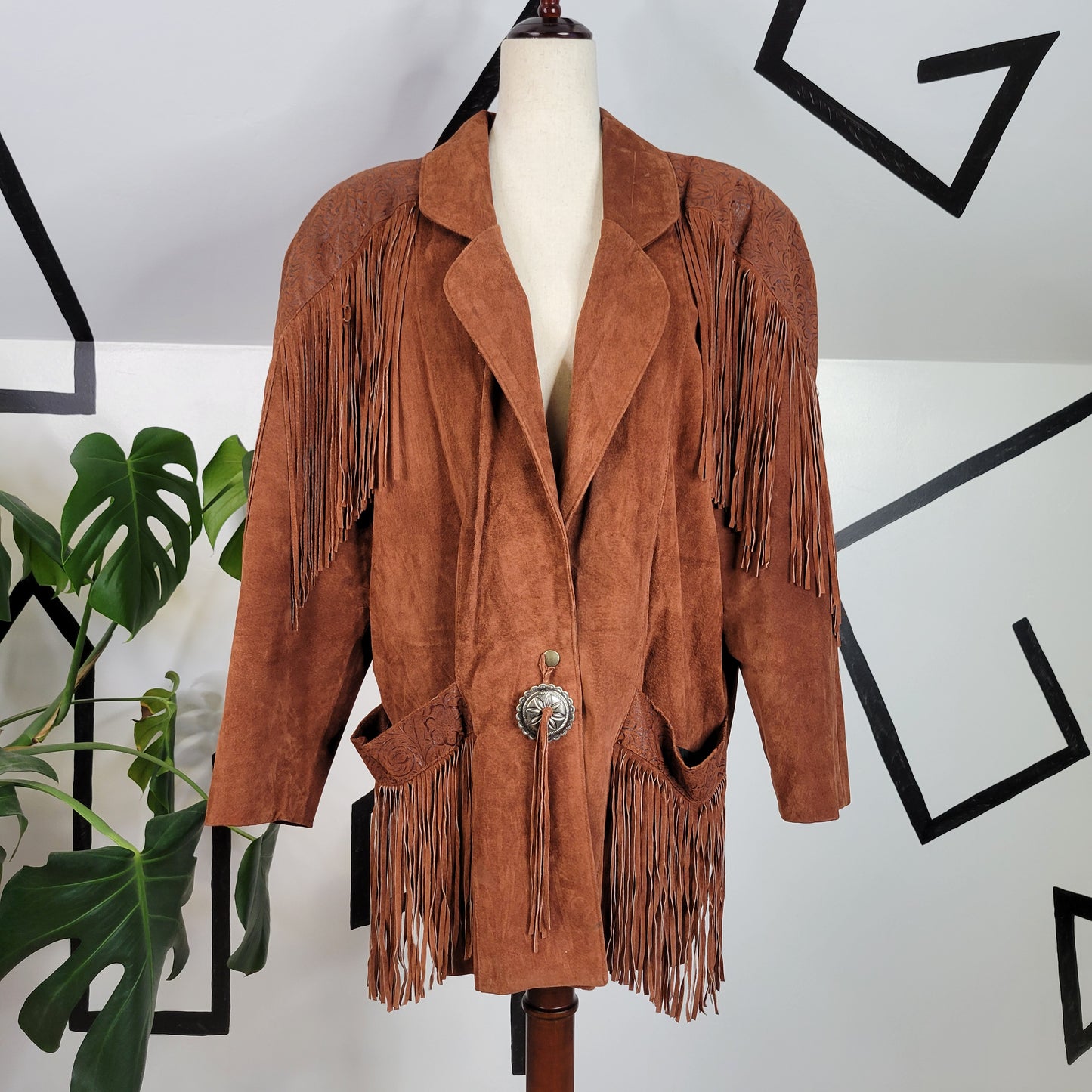 Frontier Collection 1980s Vintage Fringe Jacket - large