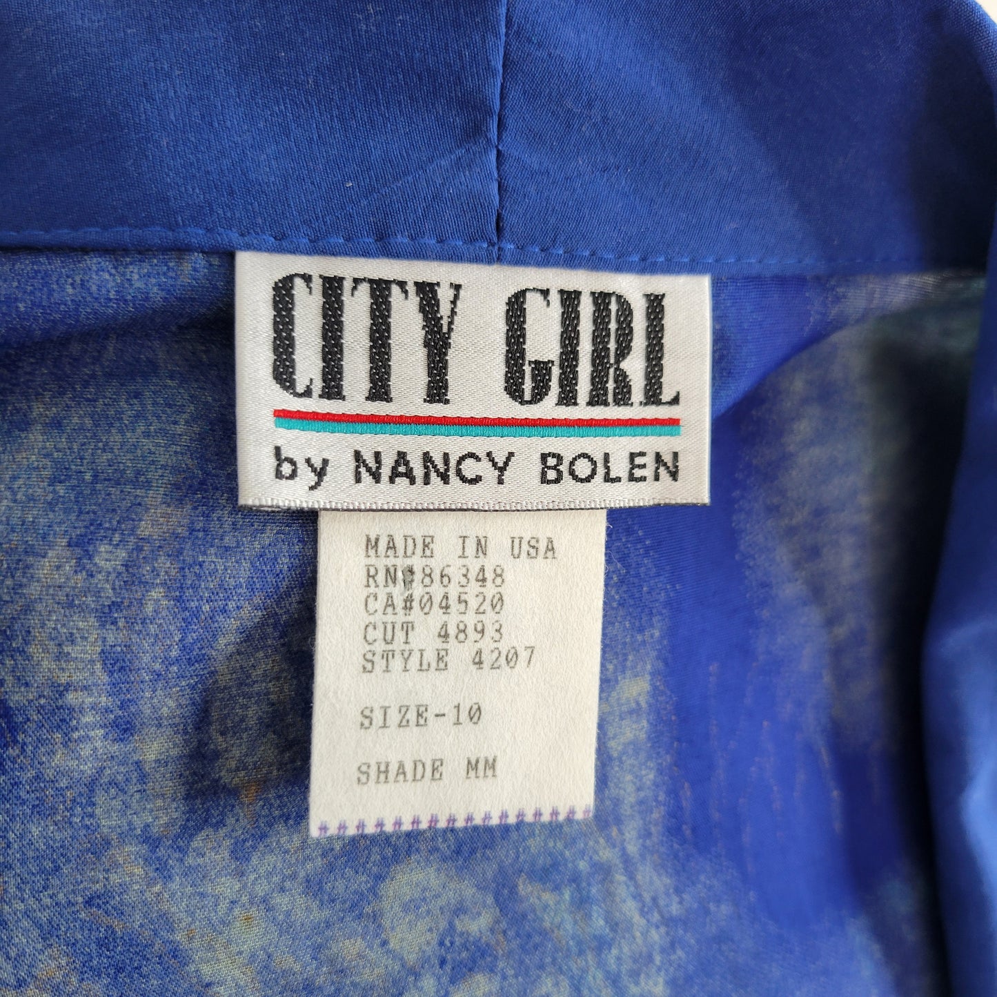 City Girl by Nancy Bolen 80s Vintage Royal Blue Western Blazer - size 10