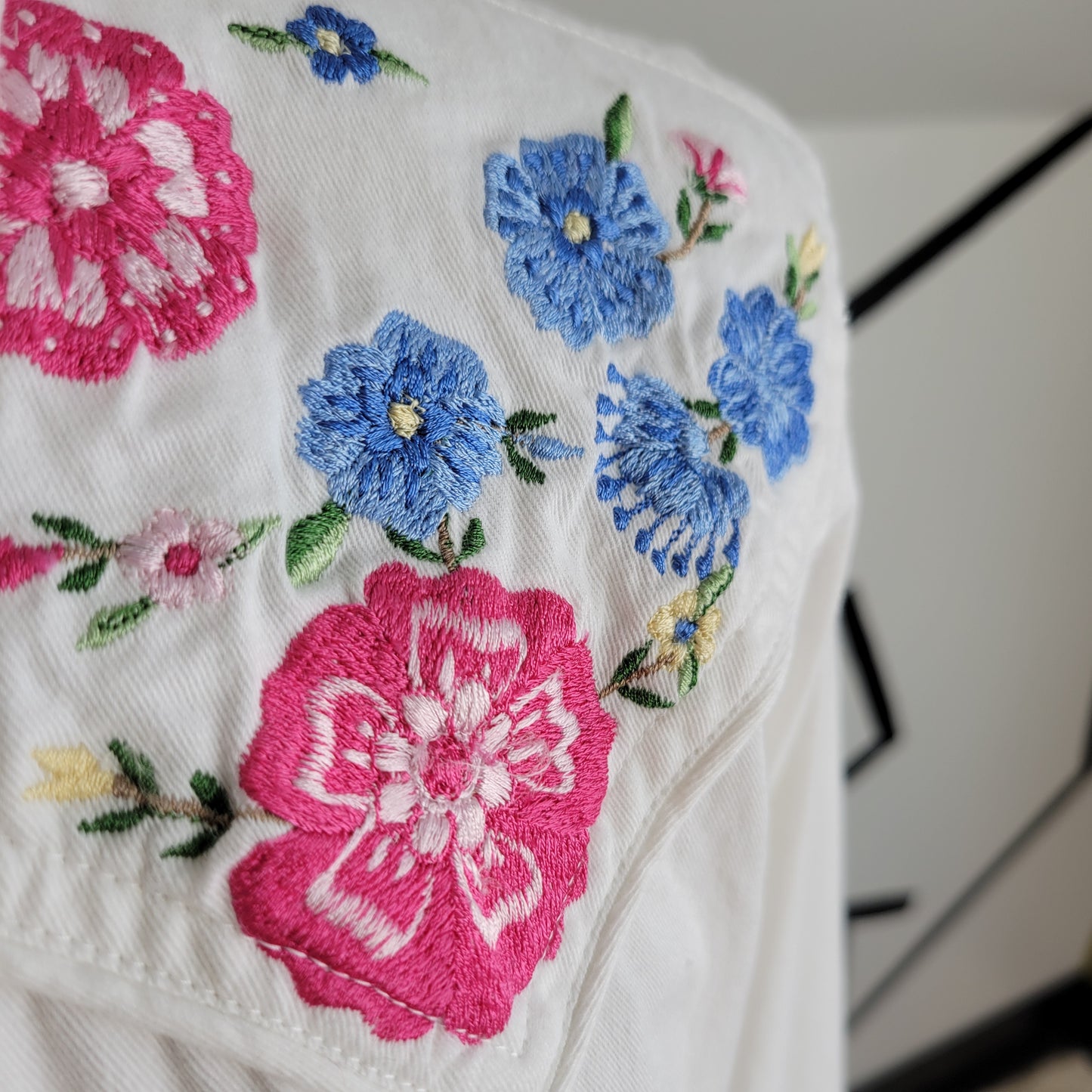 Adobe Rose Vintage Floral Embroidered Western Shirt - XL