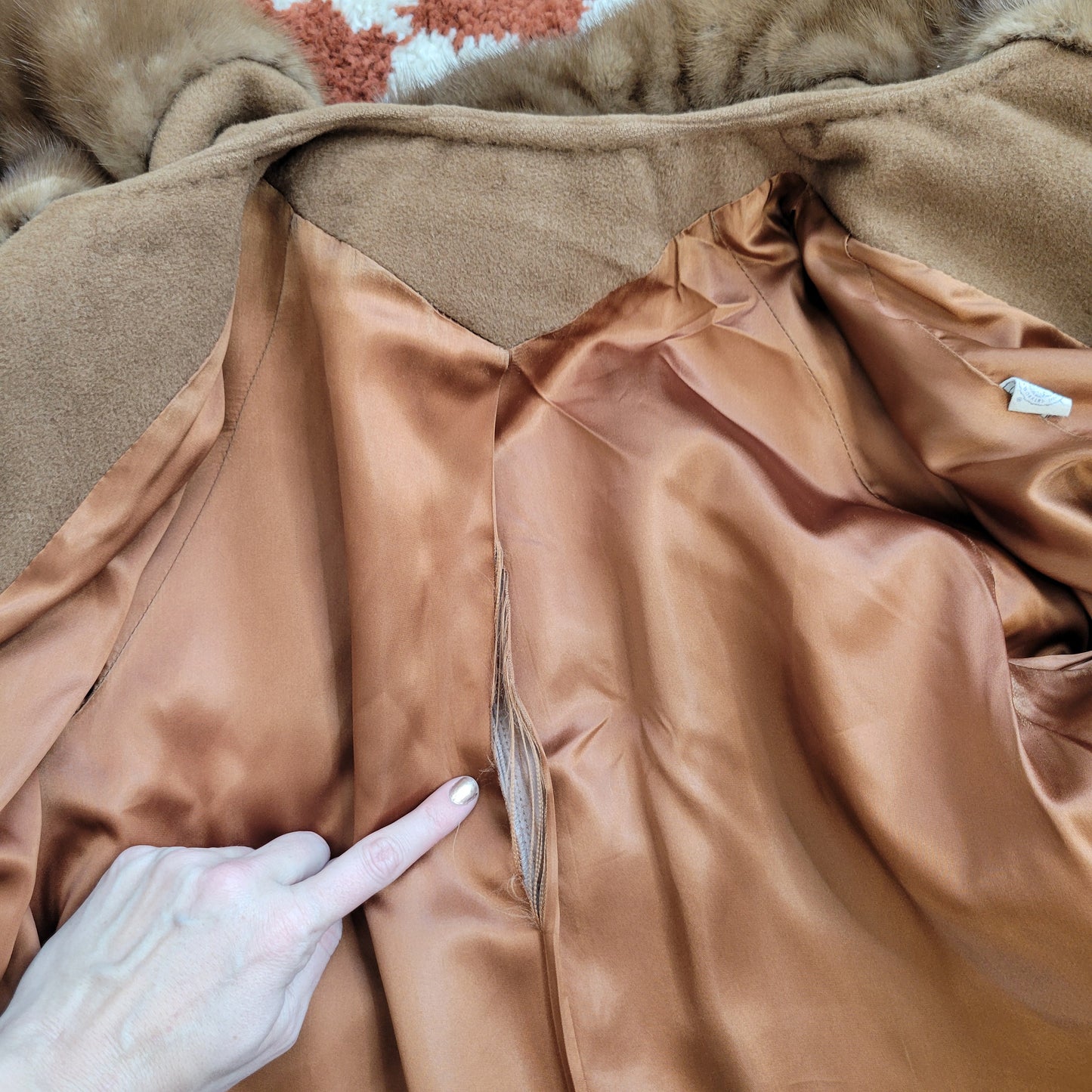 Betty Rose Northfield Loomed Wool and Genuine Fur Vintage Peacoat - medium