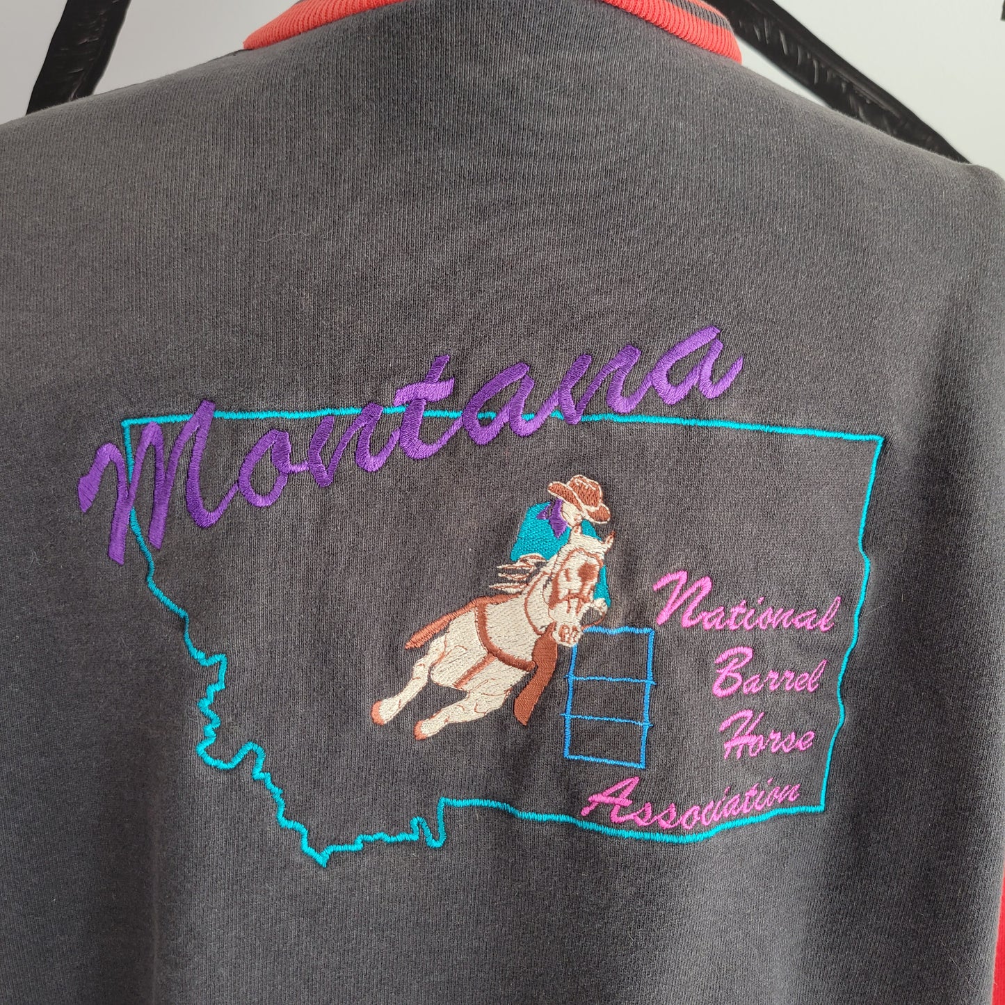 Montana National Barrel Horse Association Snap Down Knit Bomber Jacket - large