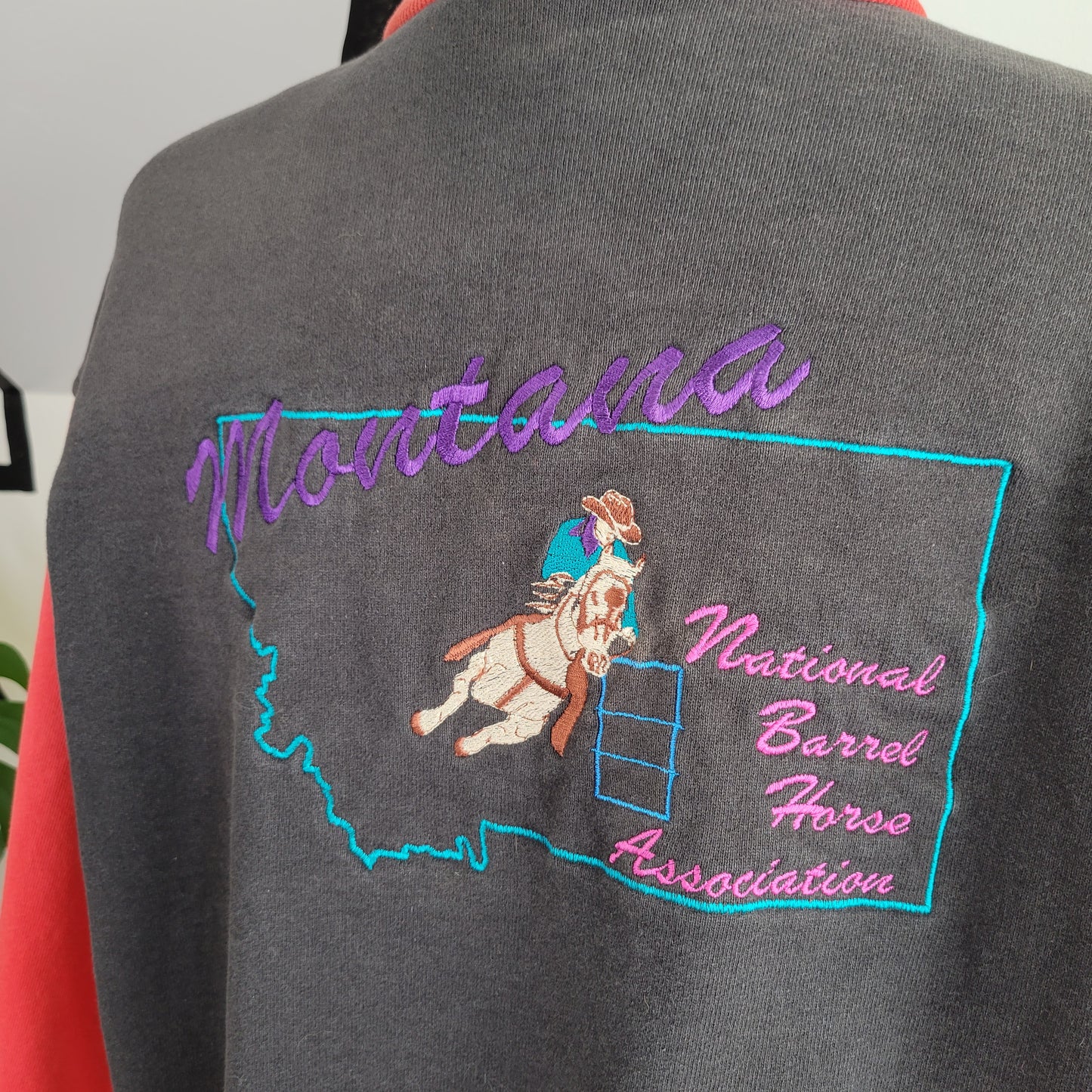 Montana National Barrel Horse Association Snap Down Knit Bomber Jacket - large