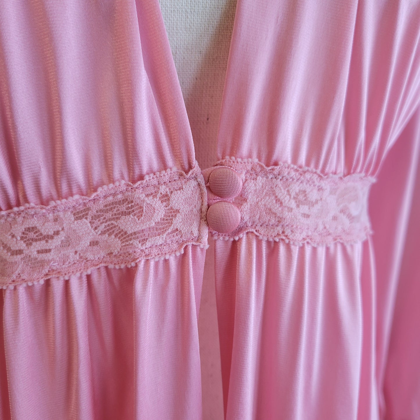 Kayser 60's Vintage Pink Long Sleeve Duster Dress - small
