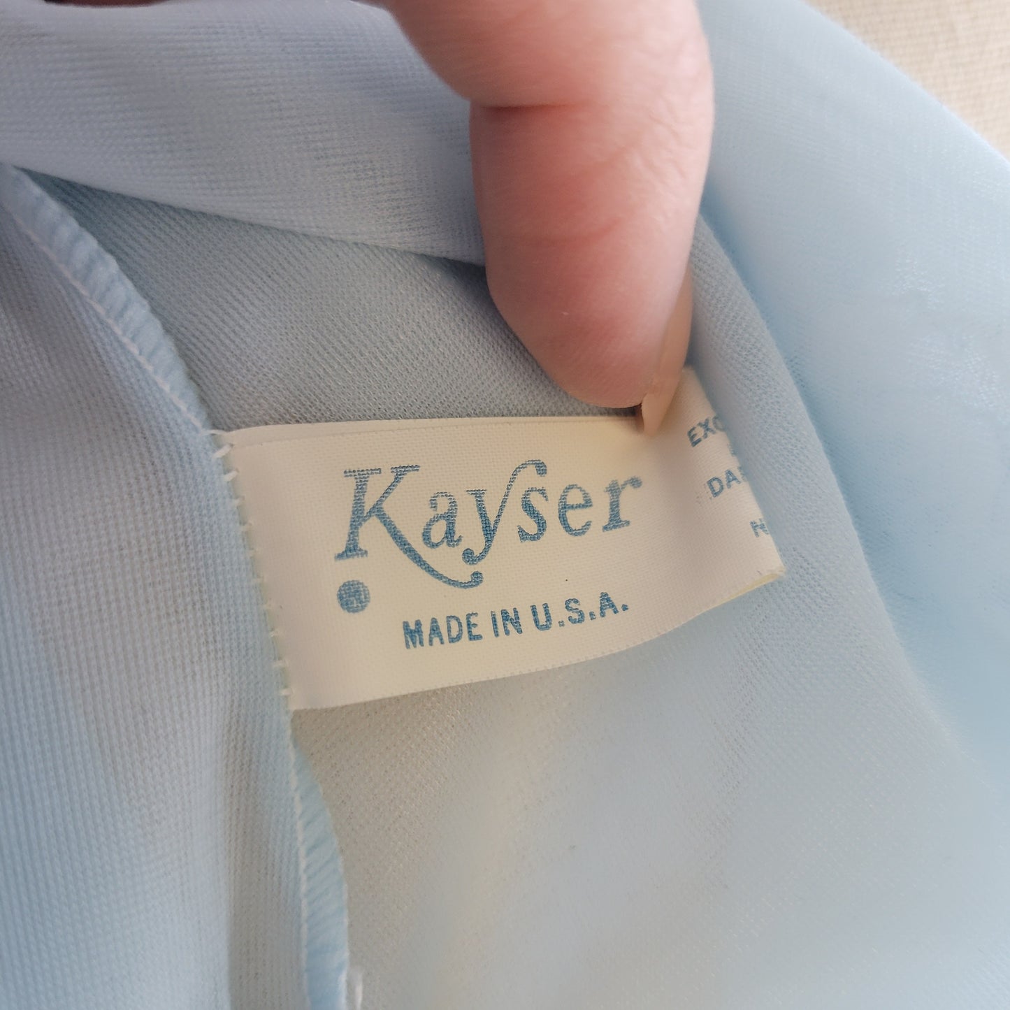 Kayser Vintage 60s Light Blue Center Button Duster Night Gown - Small
