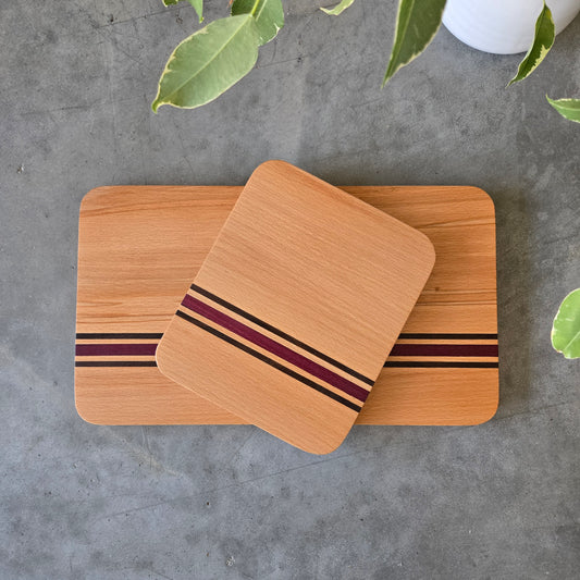 Purpleheart Stripe Cutting Board Two-Piece Set