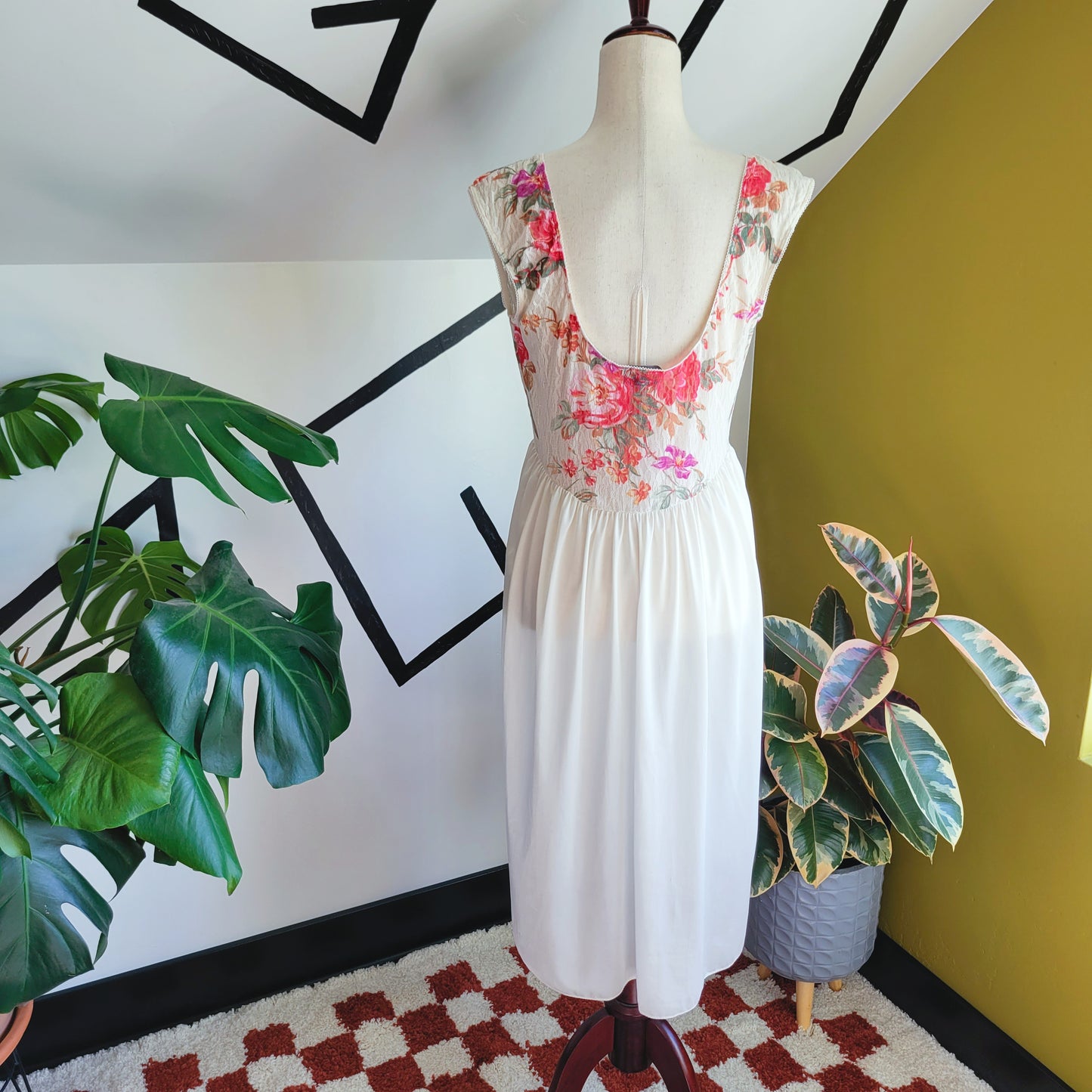 Apostrophe 80s Vintage Sears Floral Lace Lingerie Dress - large