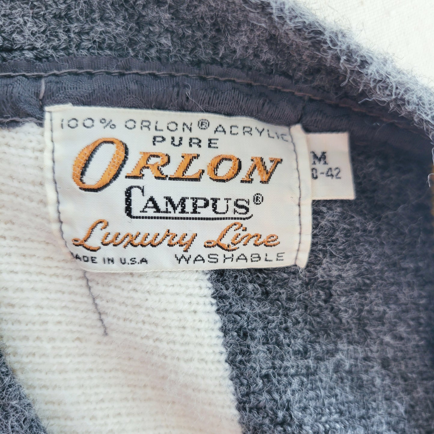 Orlon Campus 60s Vintage Original Laundry Line Cardigan Sweater - medium