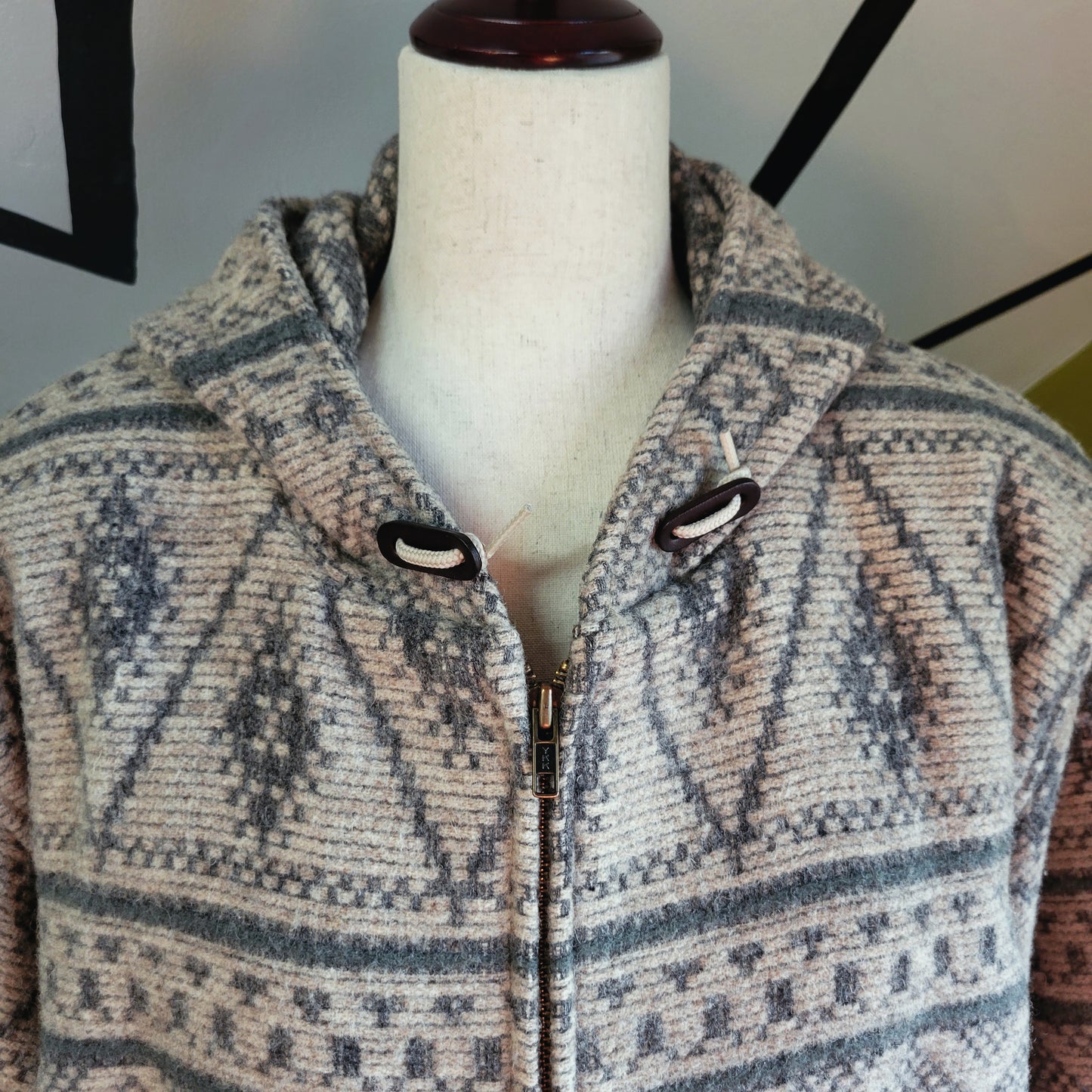 Vintage Woolrich Heavy Wool Western Full Zip Hooded Coat - XL