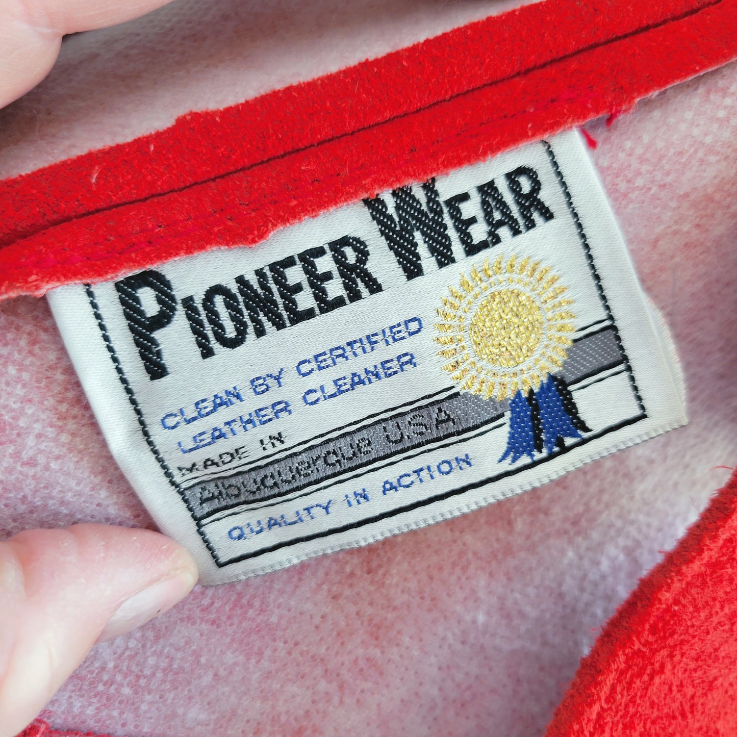 Pioneer Wear Vintage Red Suede Leather Fringe Shawl - OS