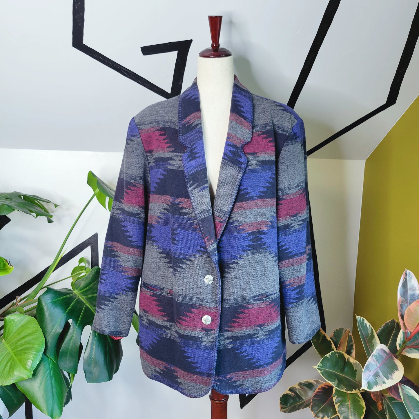 Vintage David Paul New York Southwest Woven Blazer - XL