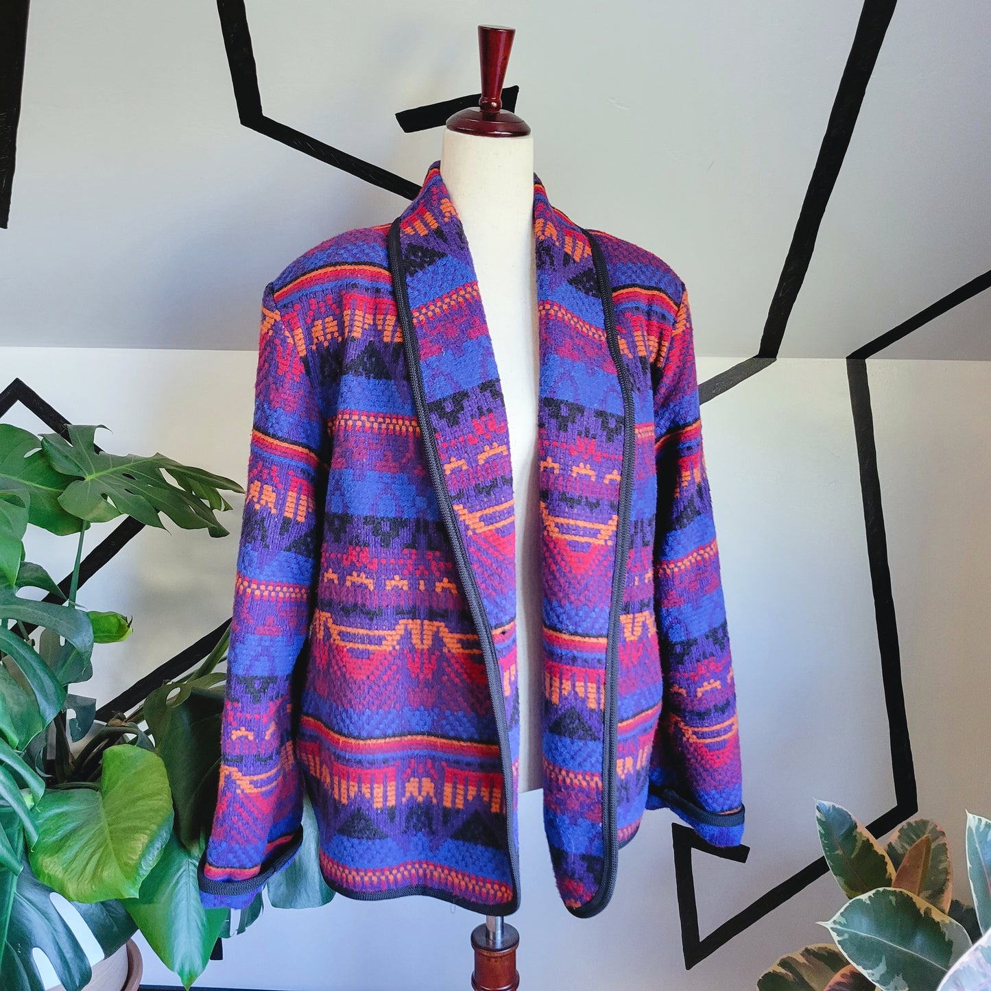 Colorful Vintage Woven Southwest Blazer - large