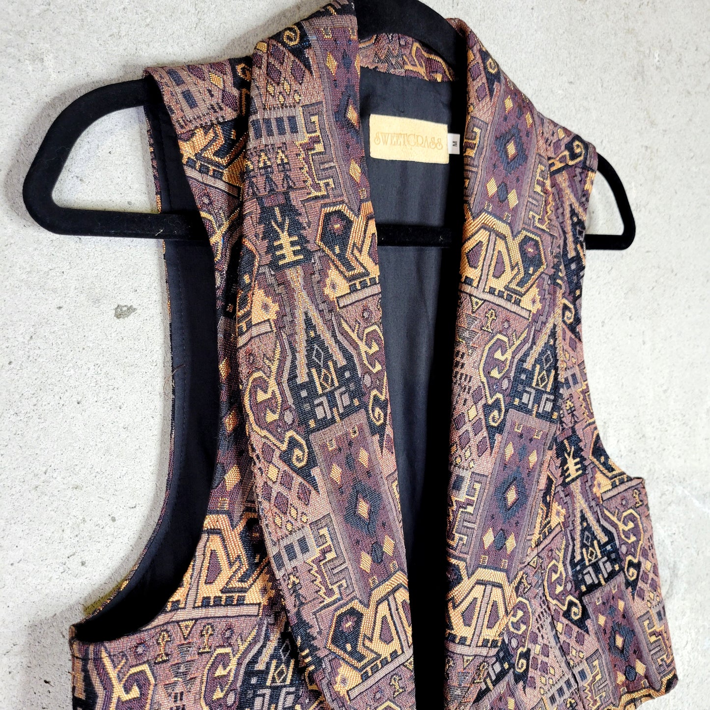 Sweetgrass Vintage Tapestry Western Vest - medium