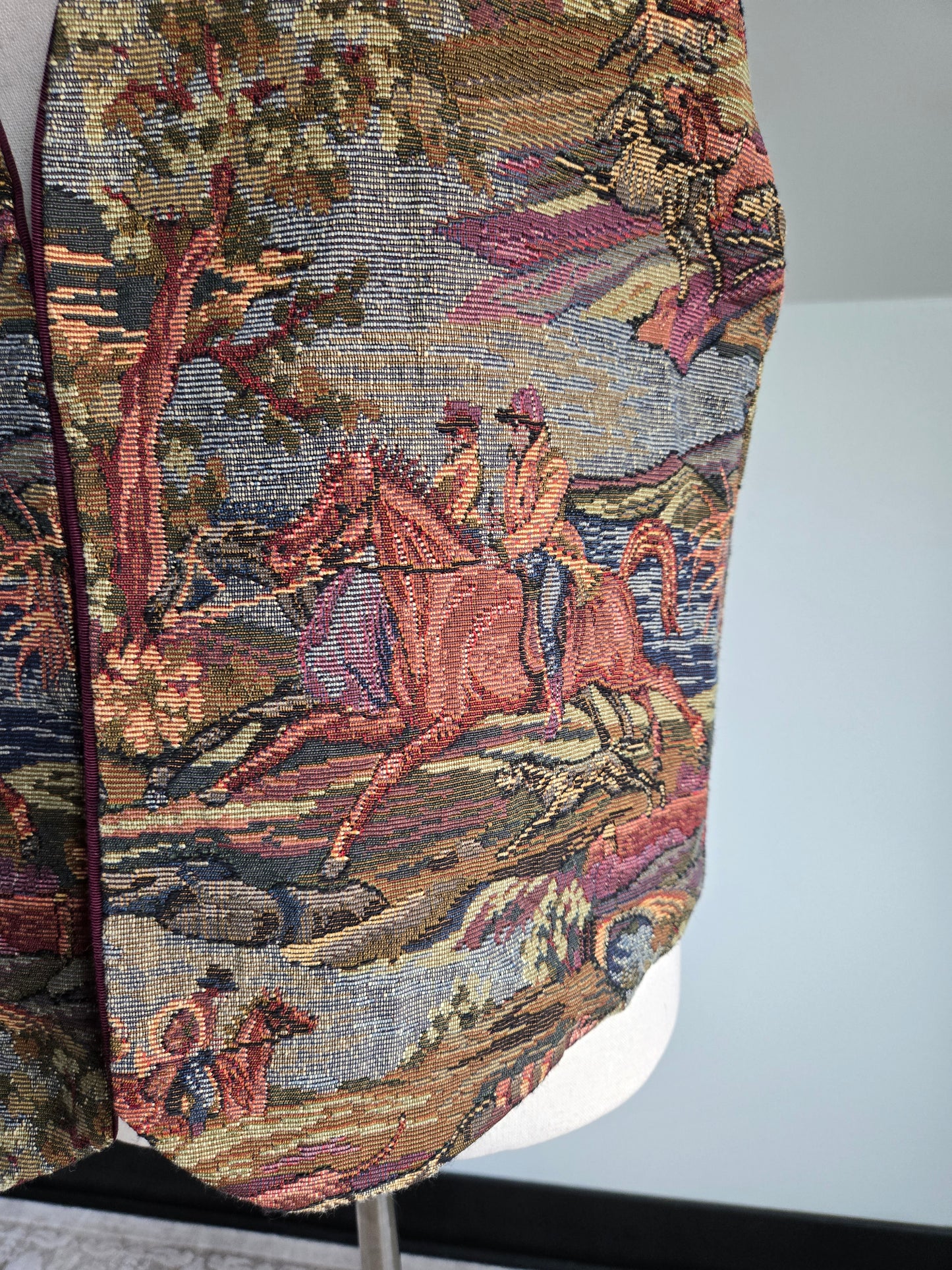 Equestrian Tapestry Hand Made Vest - M/L