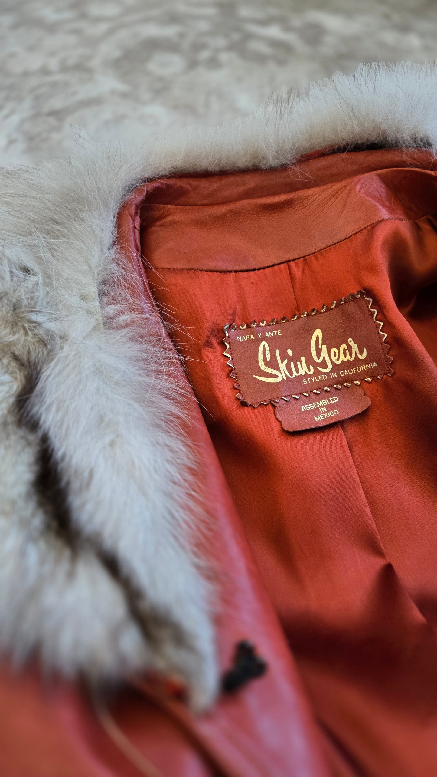 Napa Y Ante Skin Gear 1970s Patchwork Brown Leather Trench with Coyote Fur - Medium