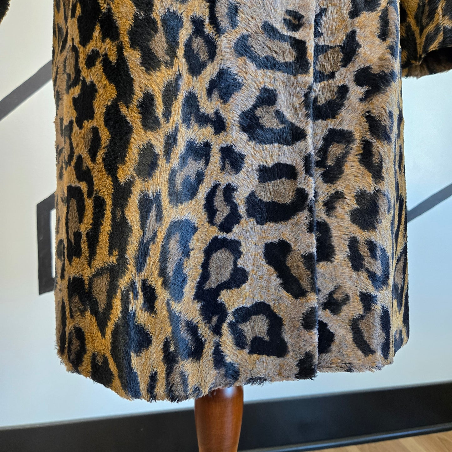 ISDA & CO Leopard Print Faux Fur Peacoat - Medium