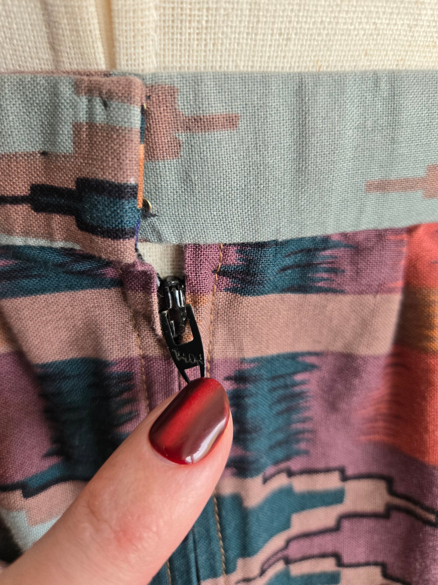 Vintage 70s Hand Made Western Skirt - W25"