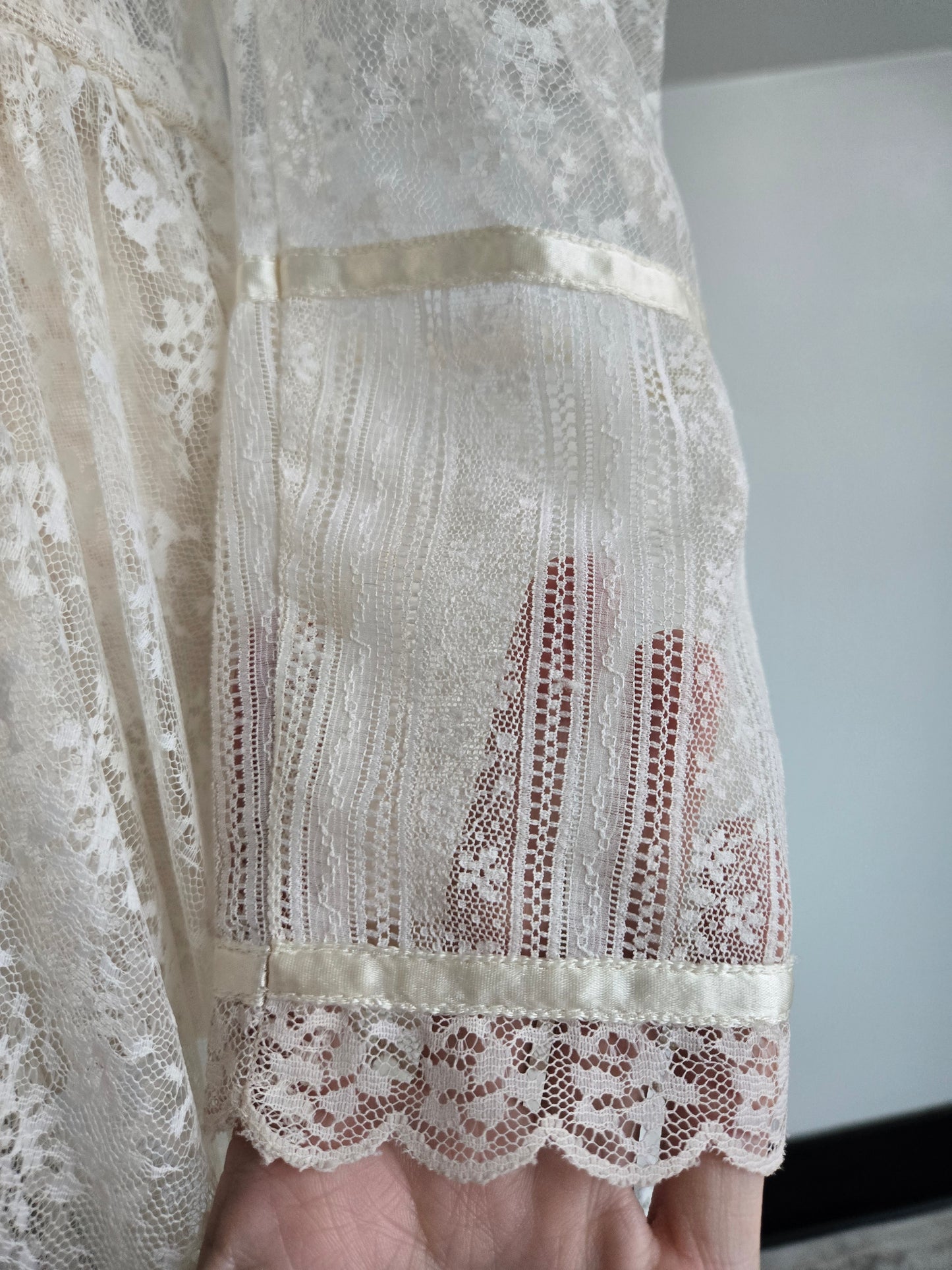 Gunne Sax Vintage Fully Shear Lace Dress - Medium