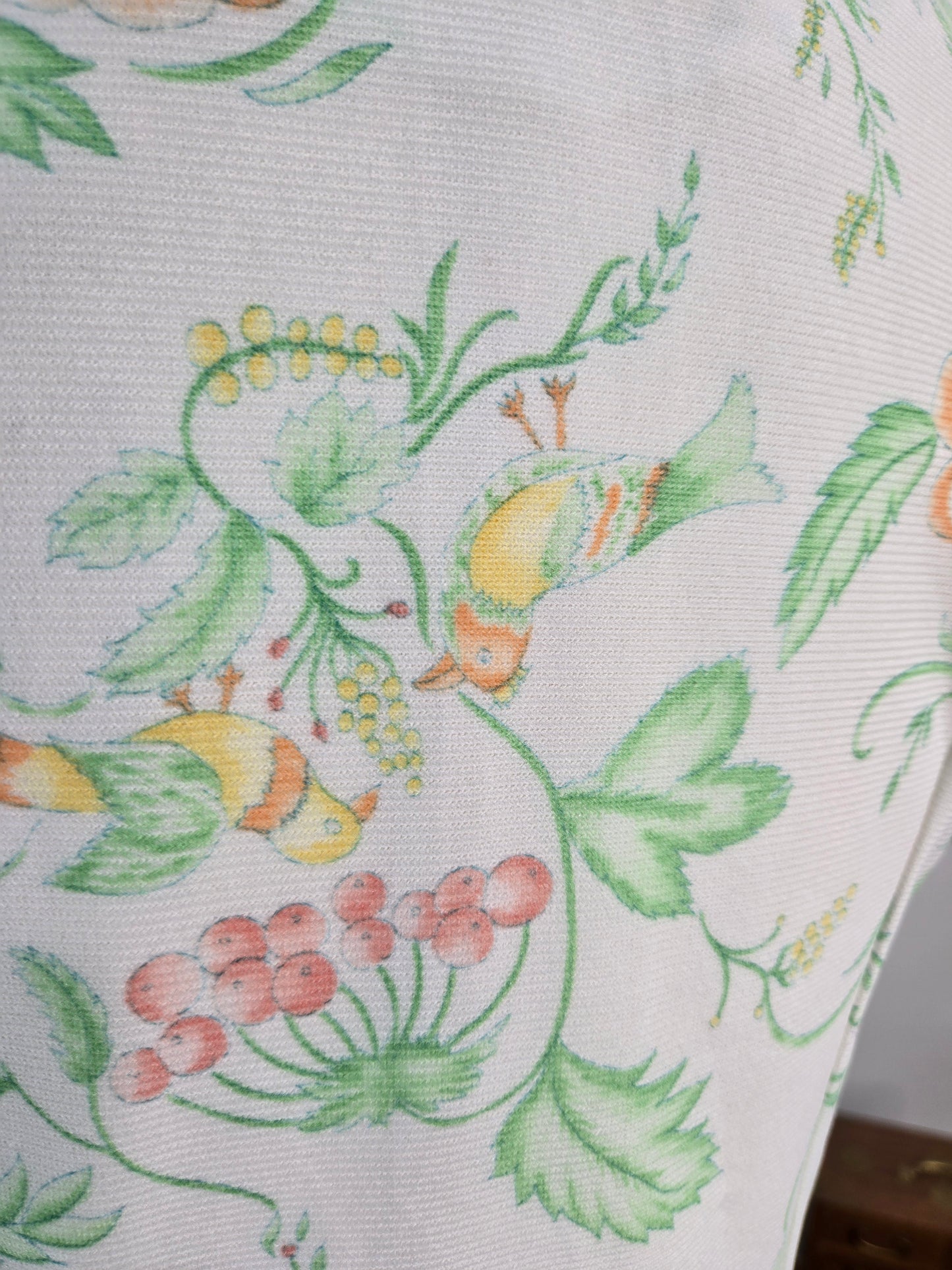 Vintage 60s Florals and Birds Housedress with Heart Zipper - small/medium