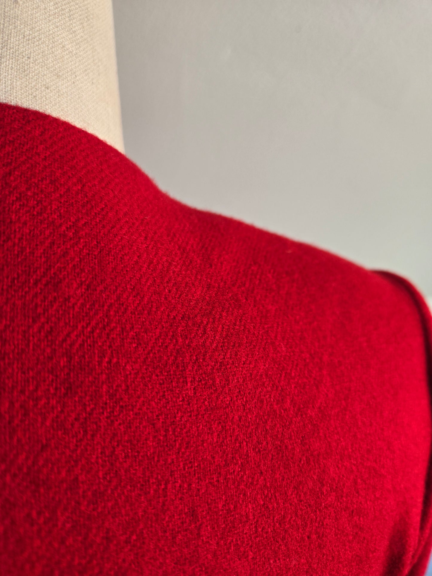 Vintage Michelle Red Cropped Wool Blazer - Small