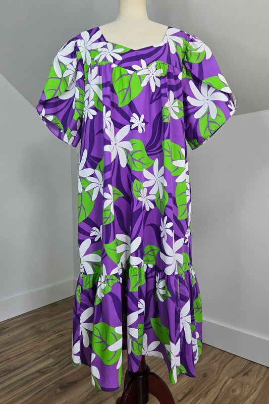 E&K Hawaii Cotton Blend Psychedelic Print Dress - 2XL
