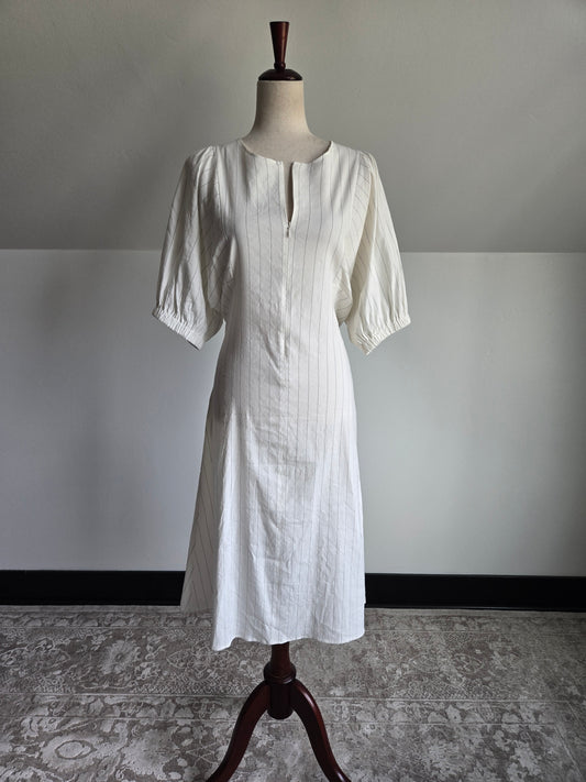 Elaine Kim NWT Linen Blend Pinstripe Dress - Large