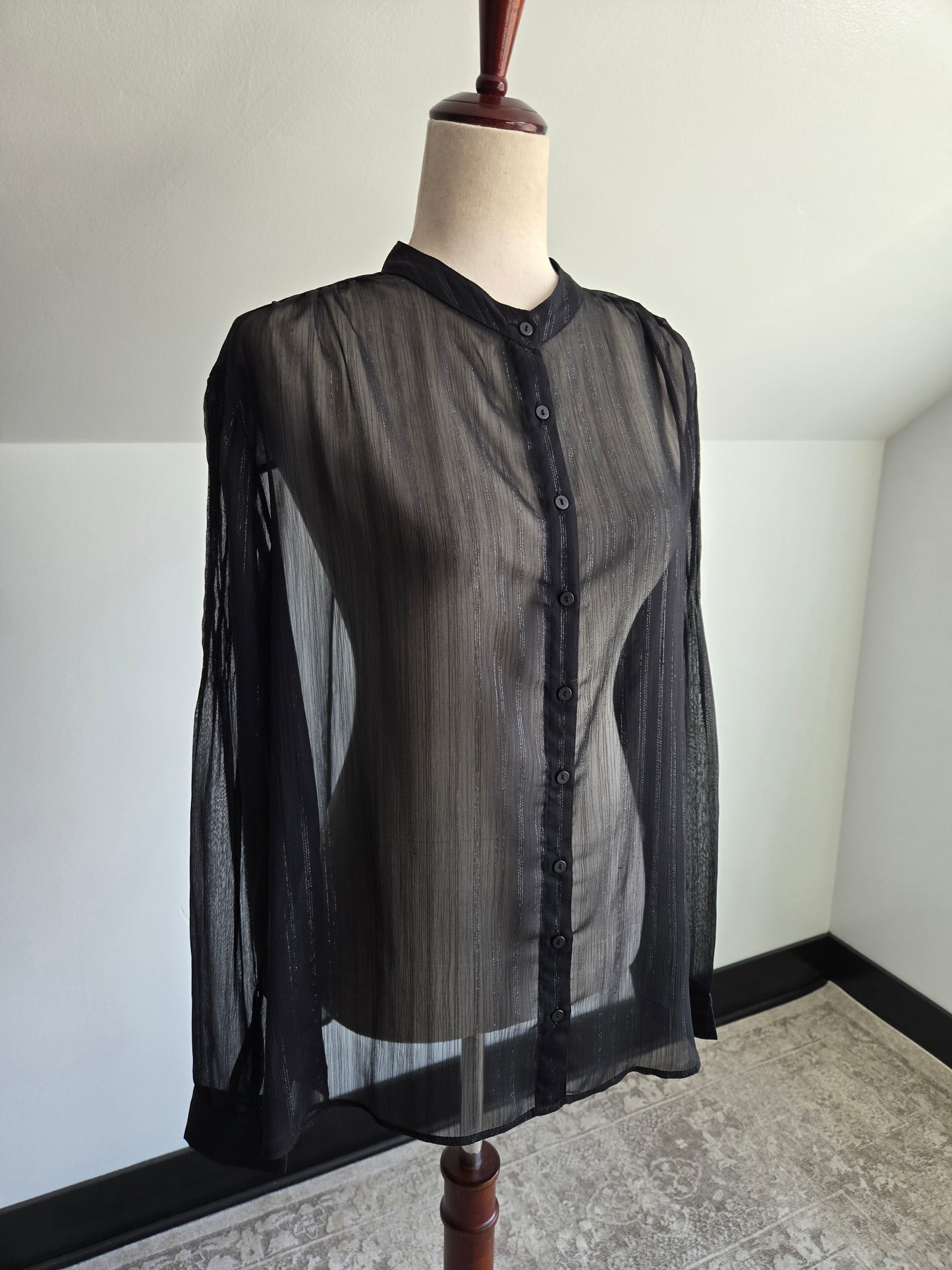 All Saints NWT Sheer Black Top - Medium