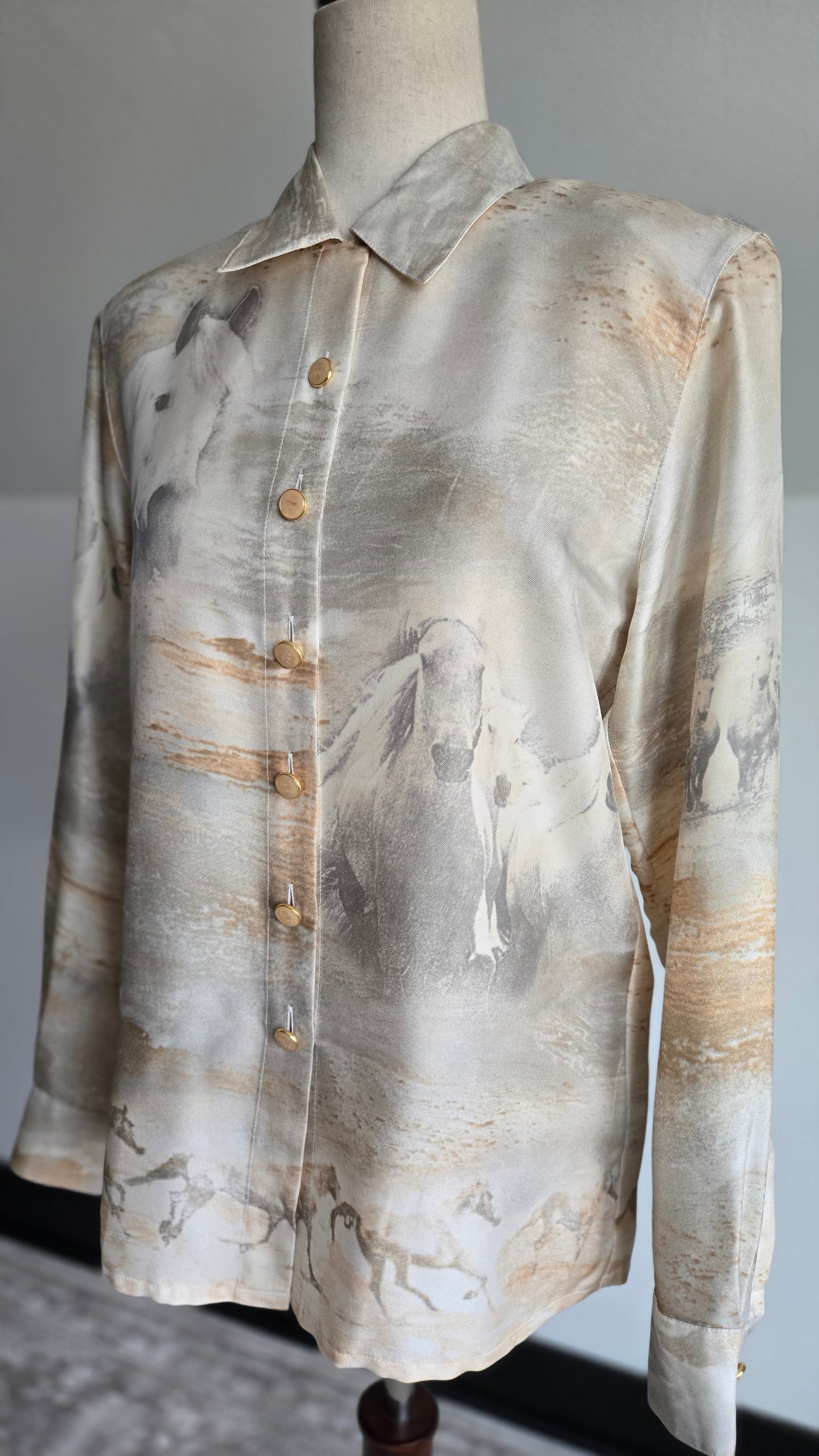 Escada Vintage Made in Germany Silk Horse Top - Medium