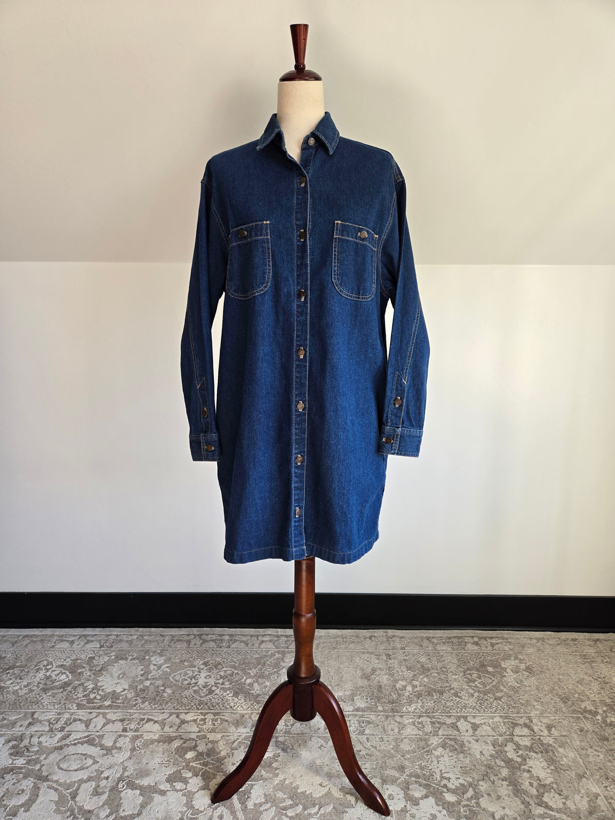 Vintage Calvin Klein 90s Made in USA Denim Dress - Large