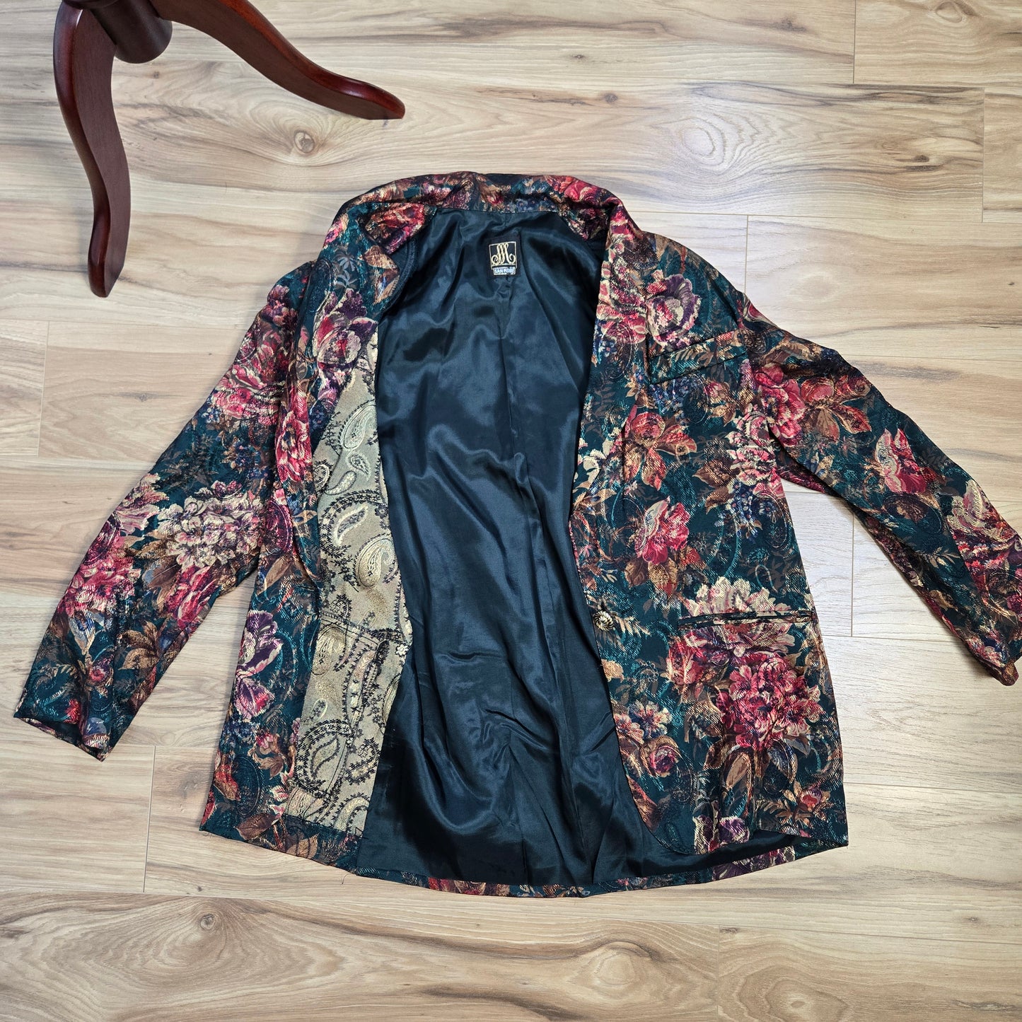 San Moire Vintage Floral Brocade Blazer - large