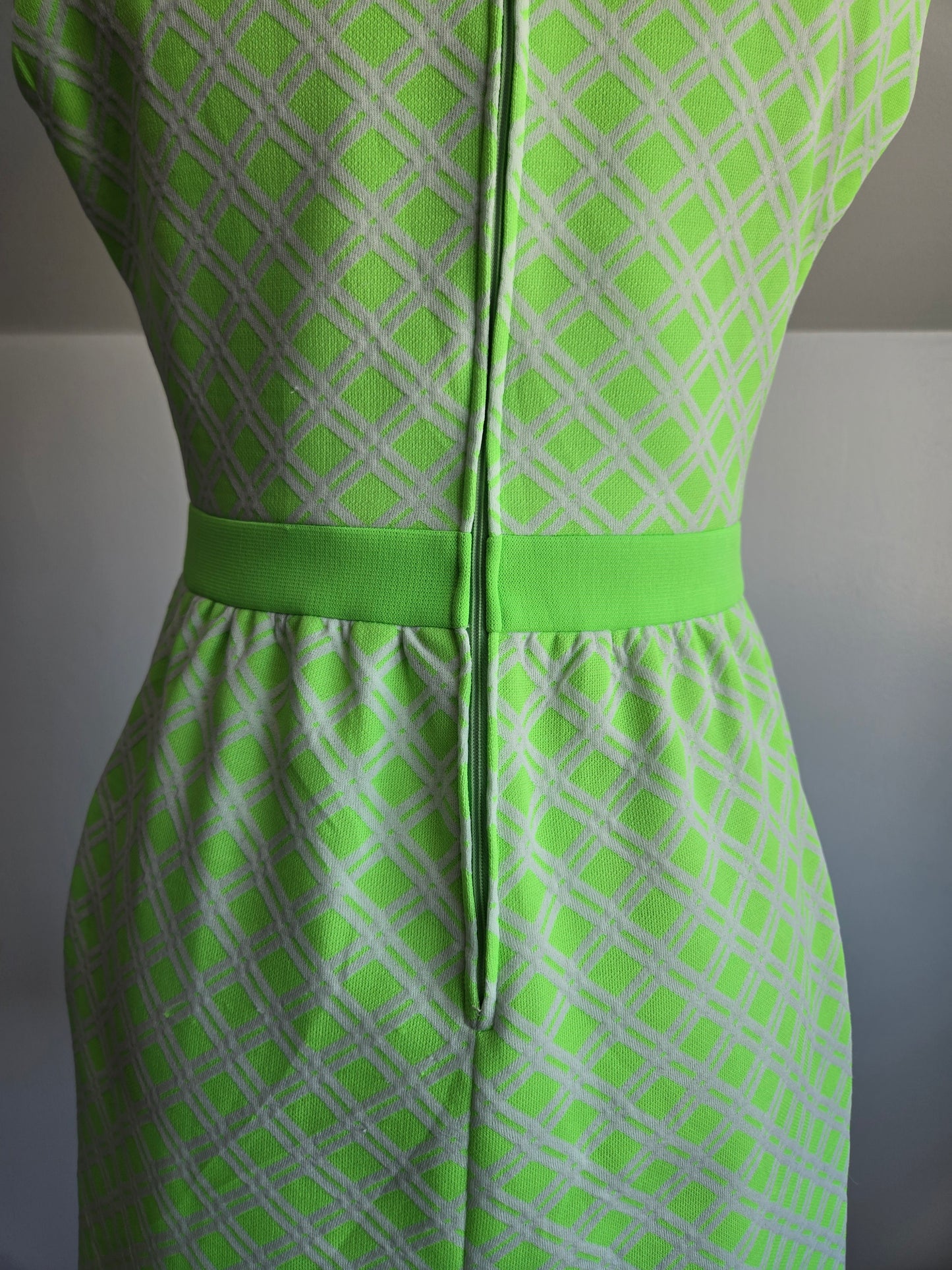 Vintage 70s Lime Green Mod Dress - S/M