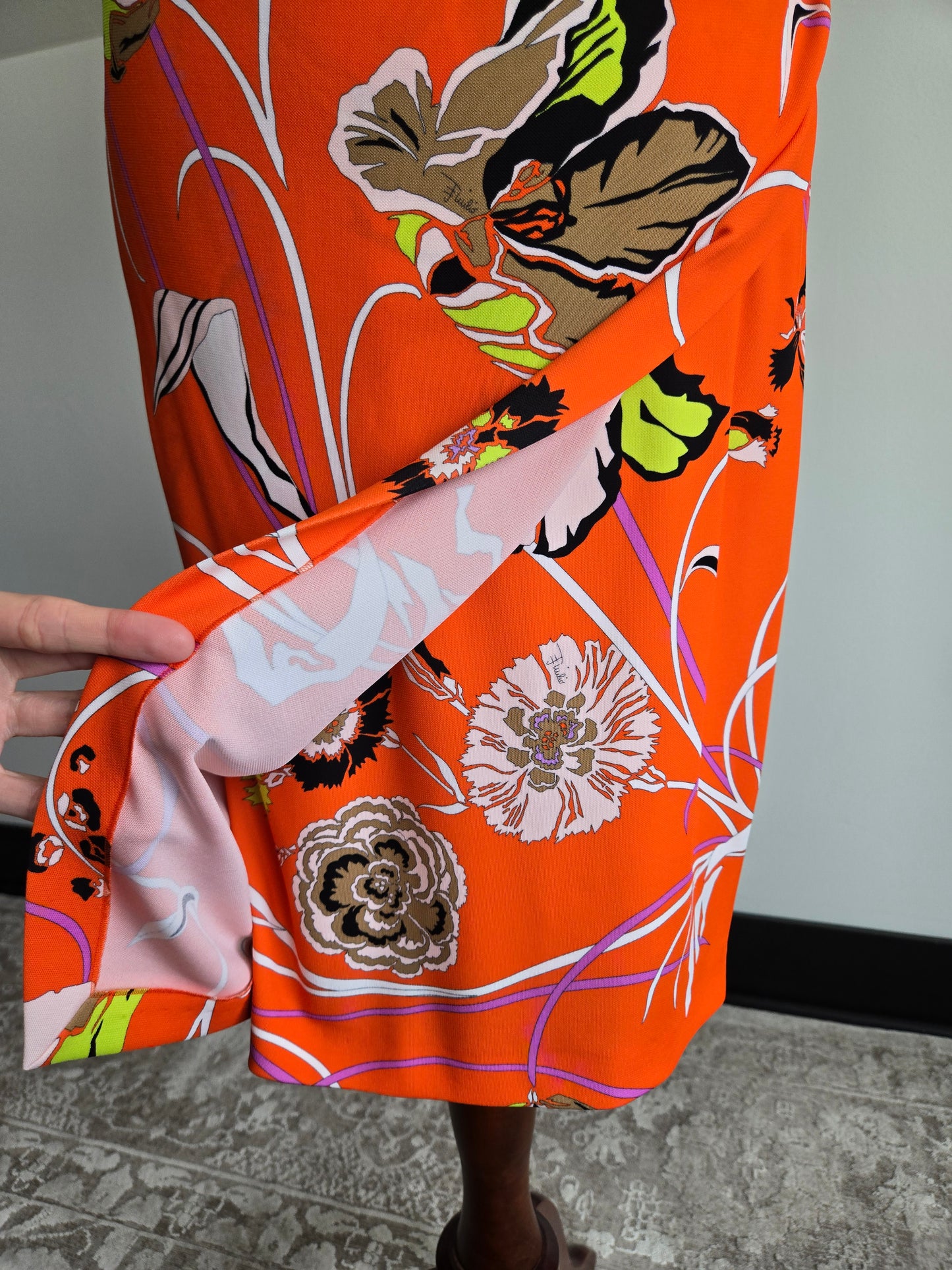 Vintage Emilio Pucci Made in Italy Fluilio Signed Print Skirt - Small