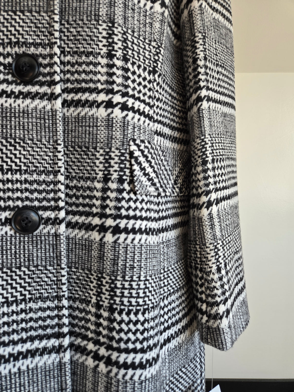 Larry Levine NWT Houndstooth Plaid Peacoat - XL