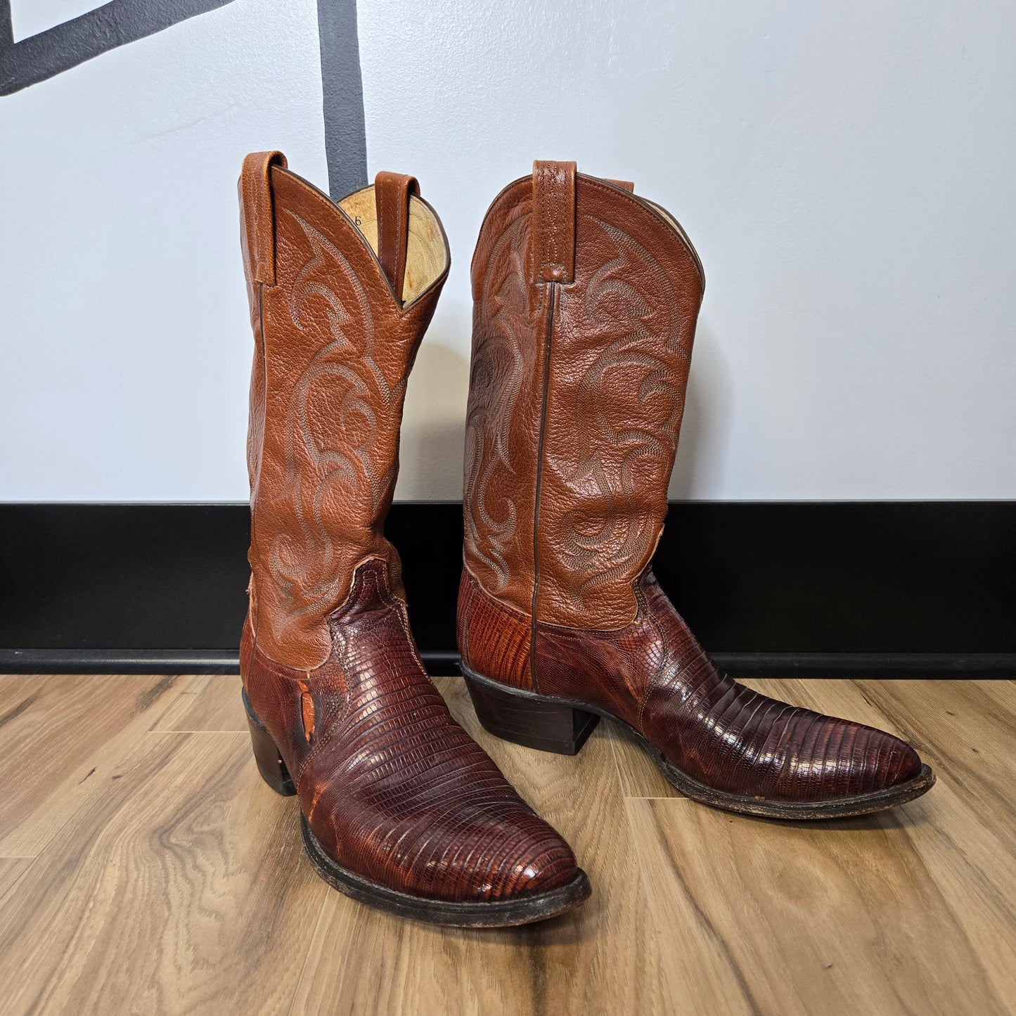 Tony Lama Vintage Teju Lizard 8540 Leather Western Boots
