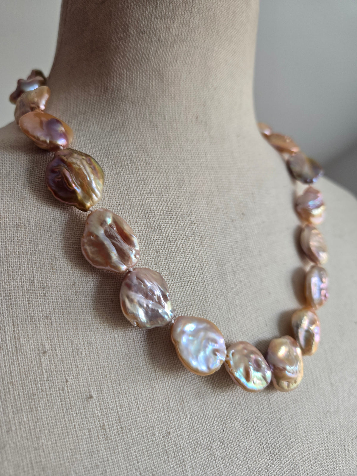 Vintage Baroque Pink Freshwater Pearl Necklace