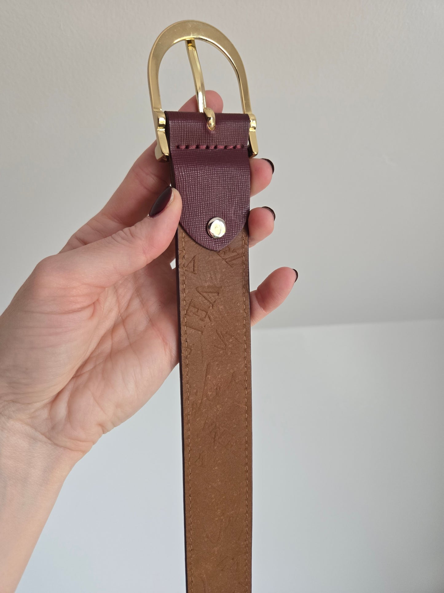 Velez Artisan Burgundy Leather Belt - W34-41"