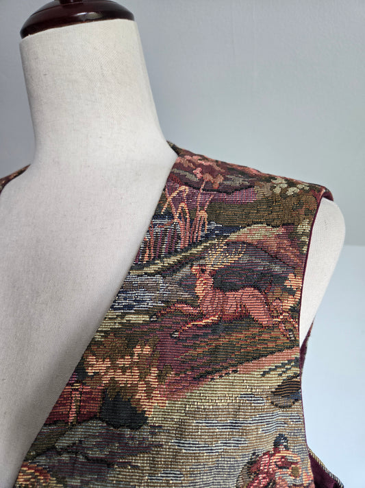 Equestrian Tapestry Hand Made Vest - M/L