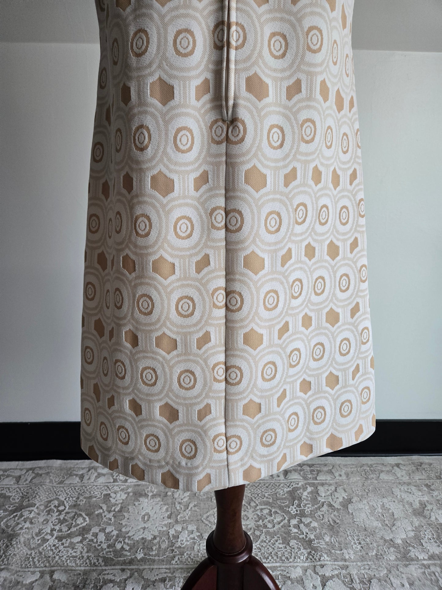 Vintage 70s Mod Geo Pattern Knit Dress - M/L