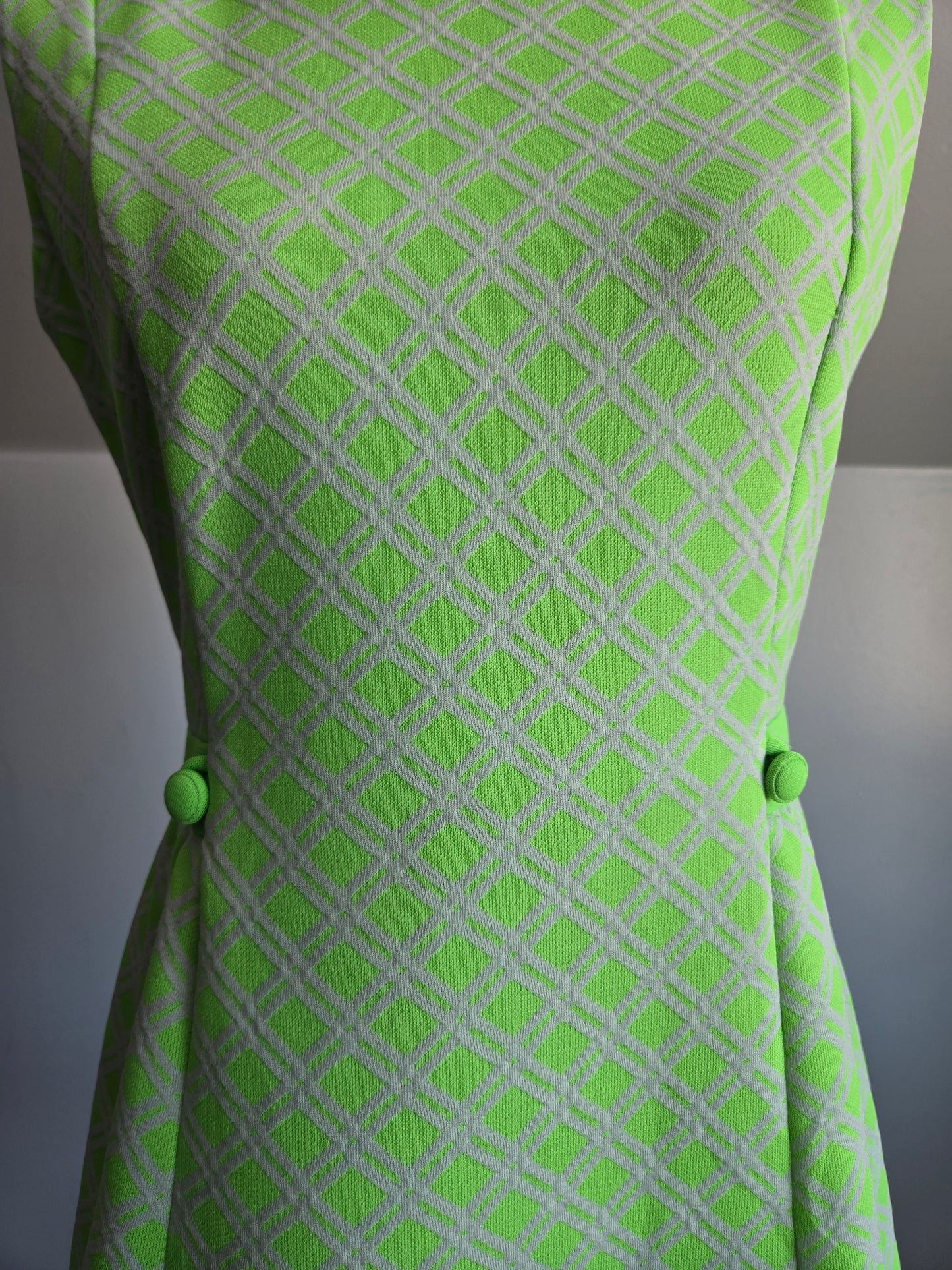 Vintage 70s Lime Green Mod Dress - S/M